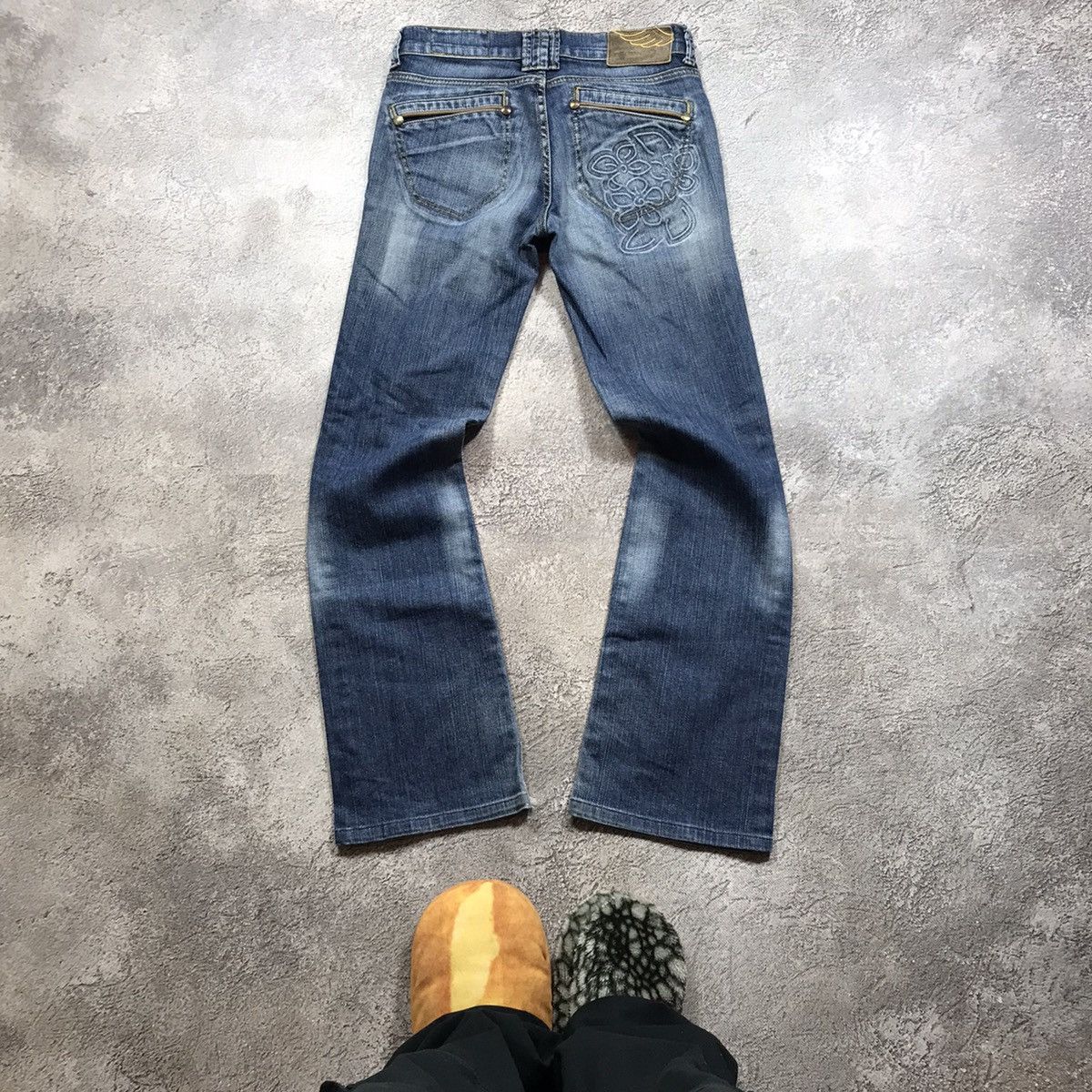 Vintage Vintage 90s Distressed Baggy Wide Leg Jeans Grunge Y2K 28 Size 28" / US 6 / IT 42 - 4 Thumbnail
