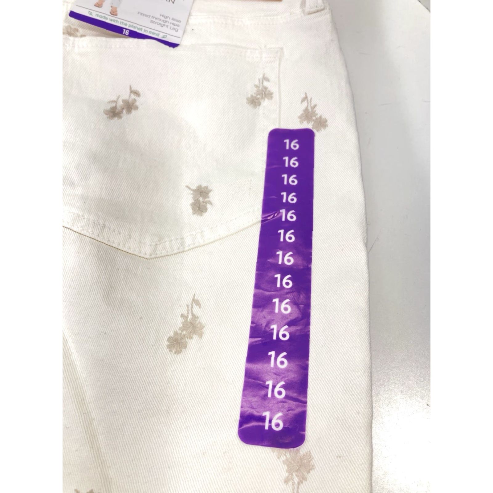 Vintage VINTAGE Seven7 90s Straight Jeans Women Size 16 38X31 White Denim Floral Stretch NWT Size 38" / US 16 / IT 52 - 5 Thumbnail