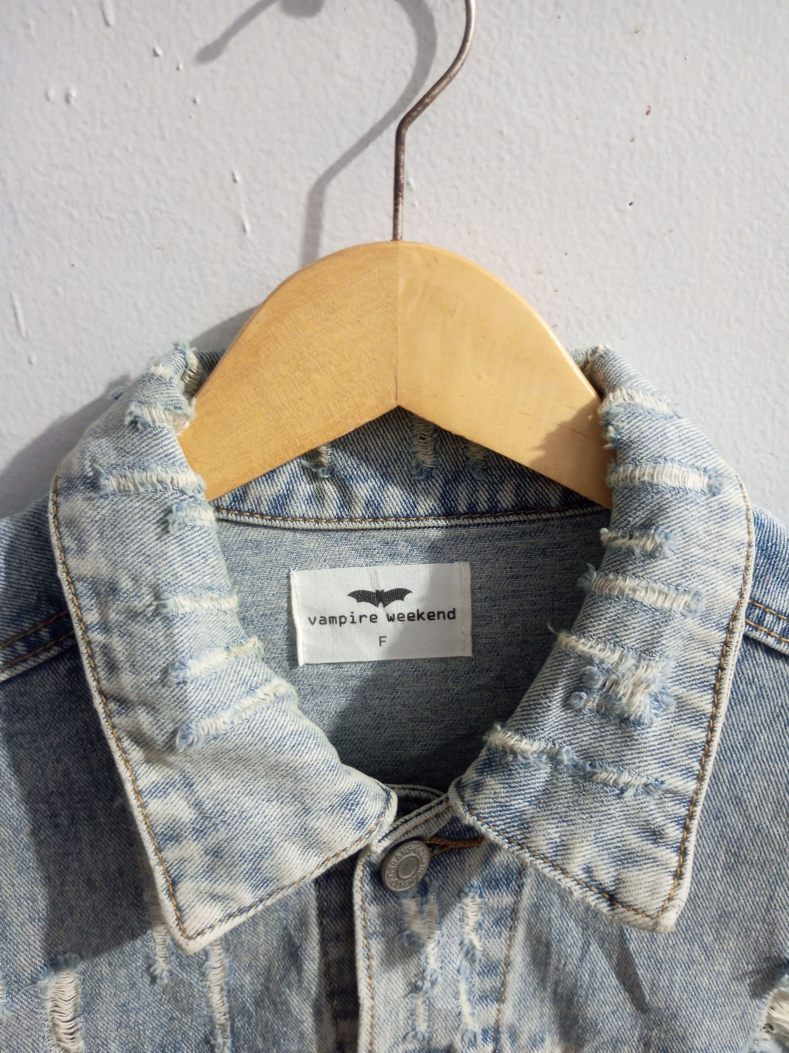 Japanese Brand × Vintage Vintage vampire weekend distressed denim trucker jacket Size US XL / EU 56 / 4 - 10 Thumbnail