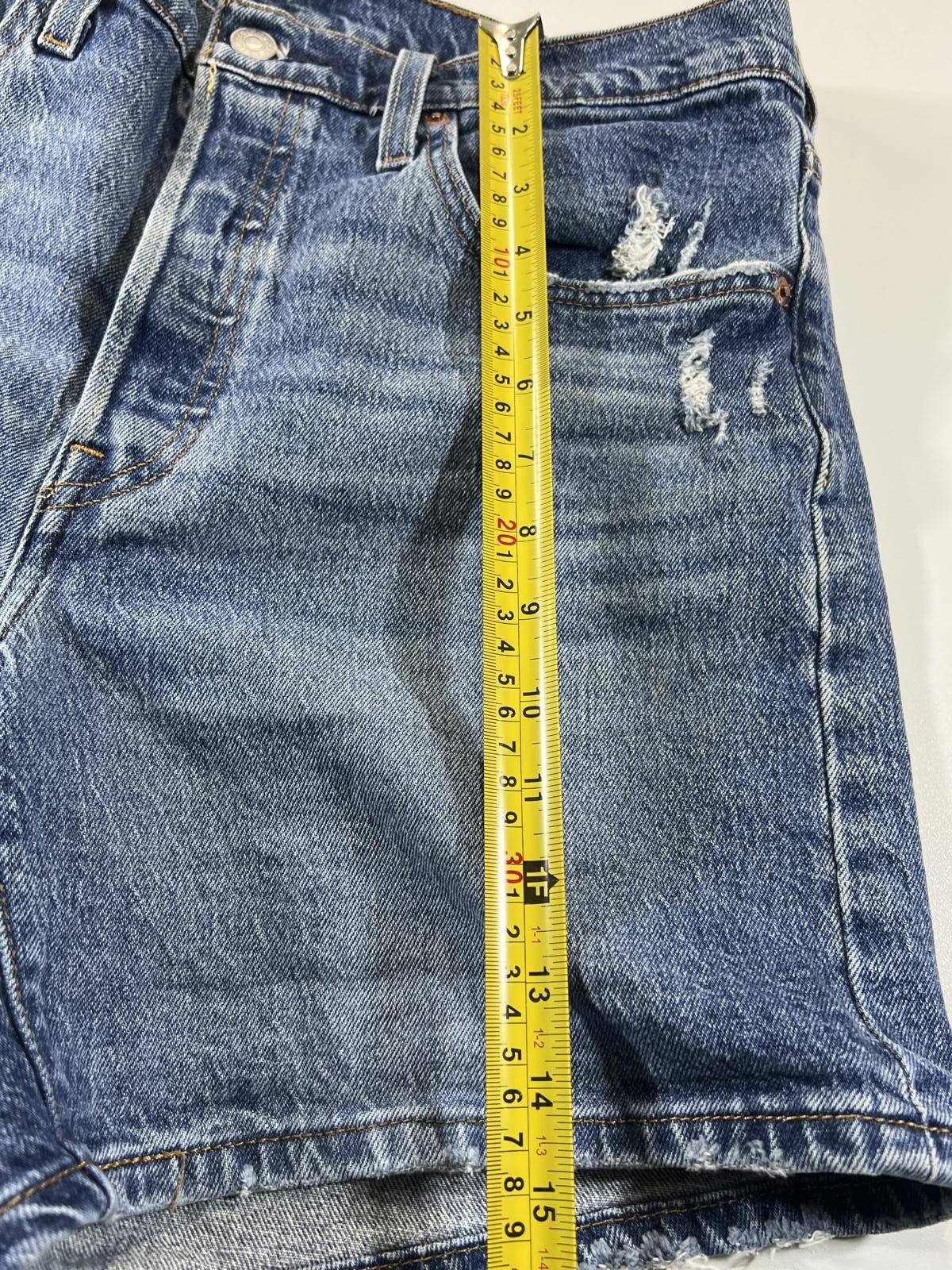 Unknown London Vintage Levi’s 501 Blue Distressed Denim Shorts 30 Size US 30 / EU 46 - 6 Thumbnail