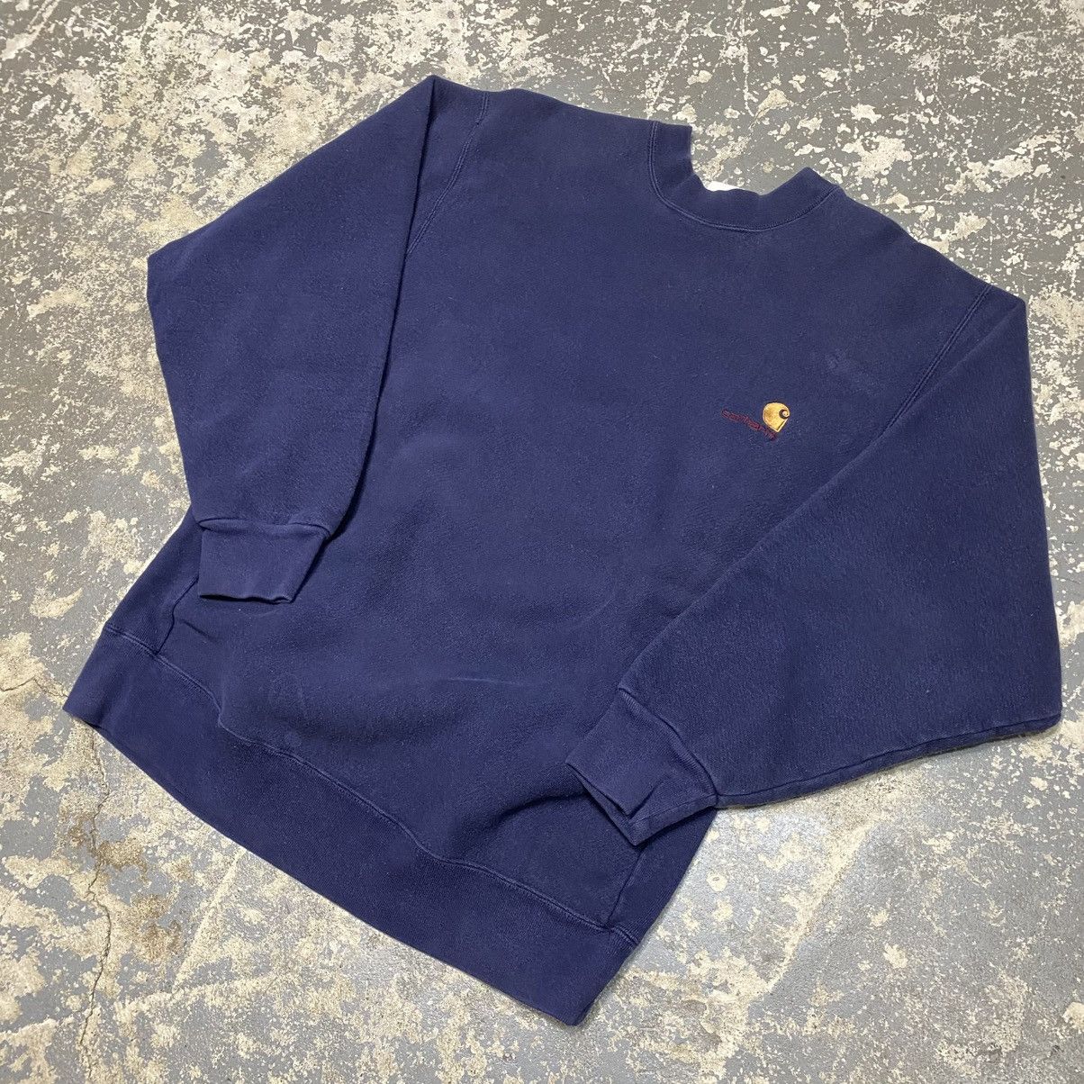 Carhartt × Vintage Vintage Carhartt Reverse Weave Navy Crewneck Sweatshirt Size US L / EU 52-54 / 3 - 2 Thumbnail