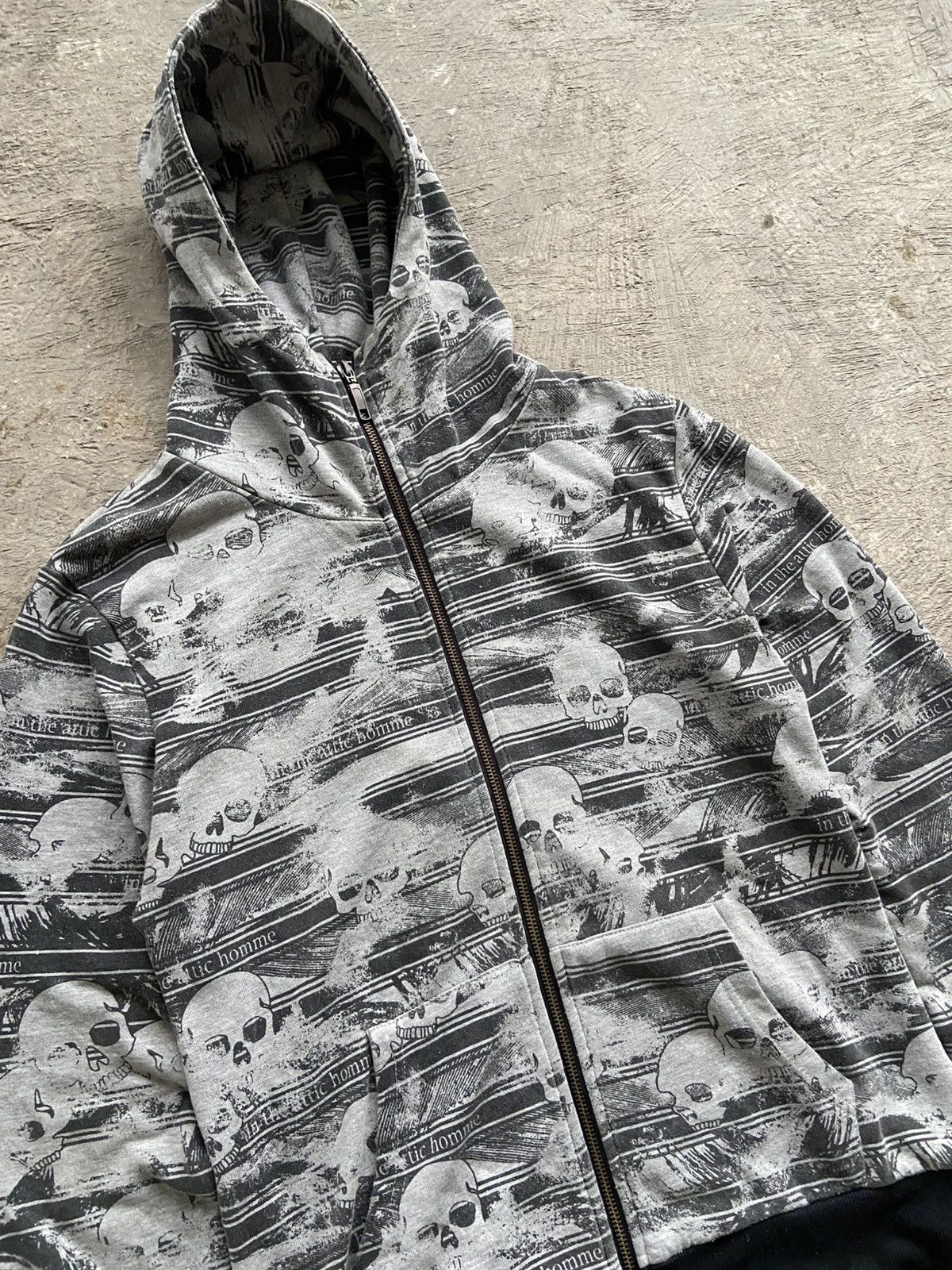 In The Attic 2000s In The Attic Homme - Full Print Skull Zip Hoodie Size US M / EU 48-50 / 2 - 2 Thumbnail