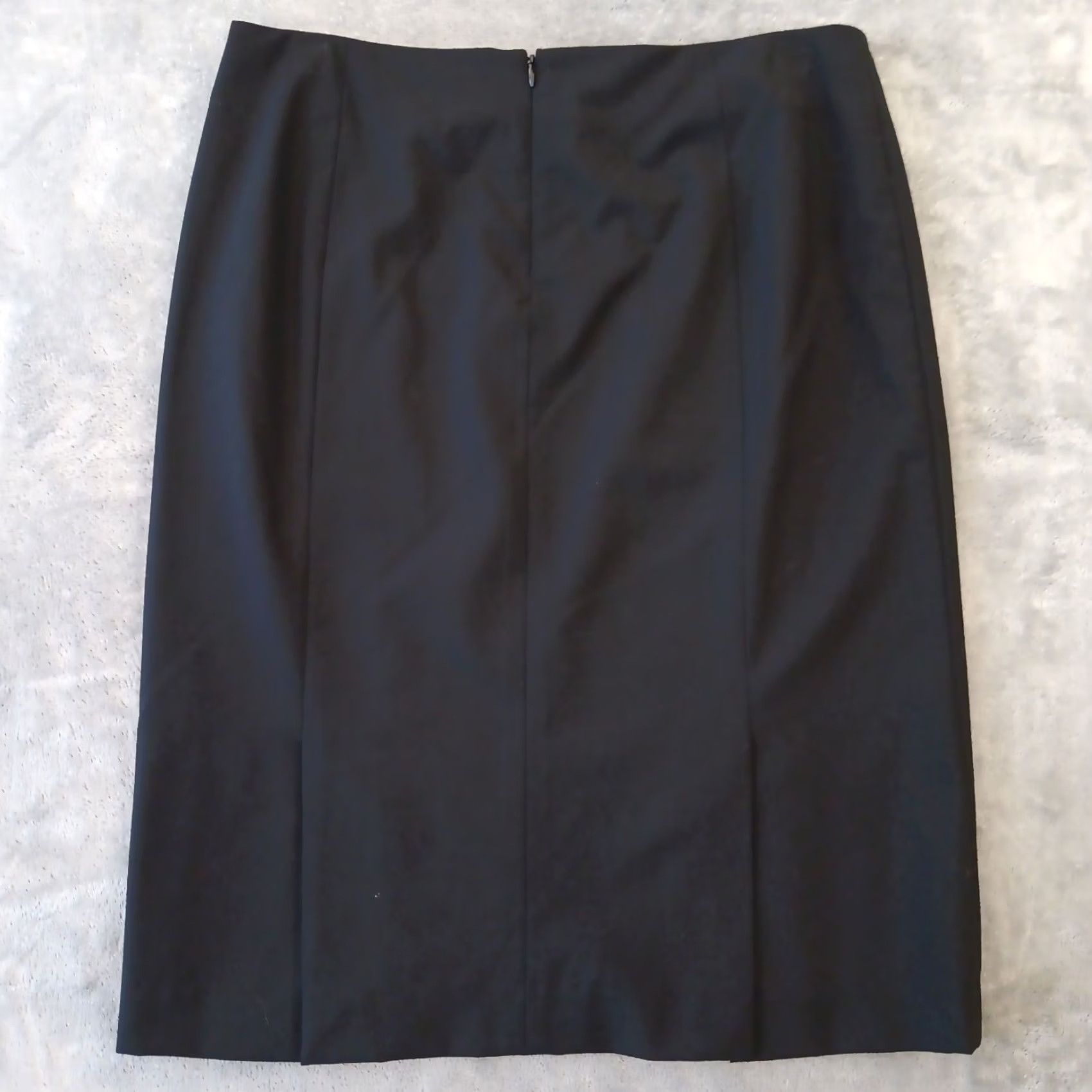 Theory Theory Skirt Women Size 12 Black Midi Pencil Double Slit Lined Wool Blend Size 34" / US 12 / IT 48 - 2 Thumbnail