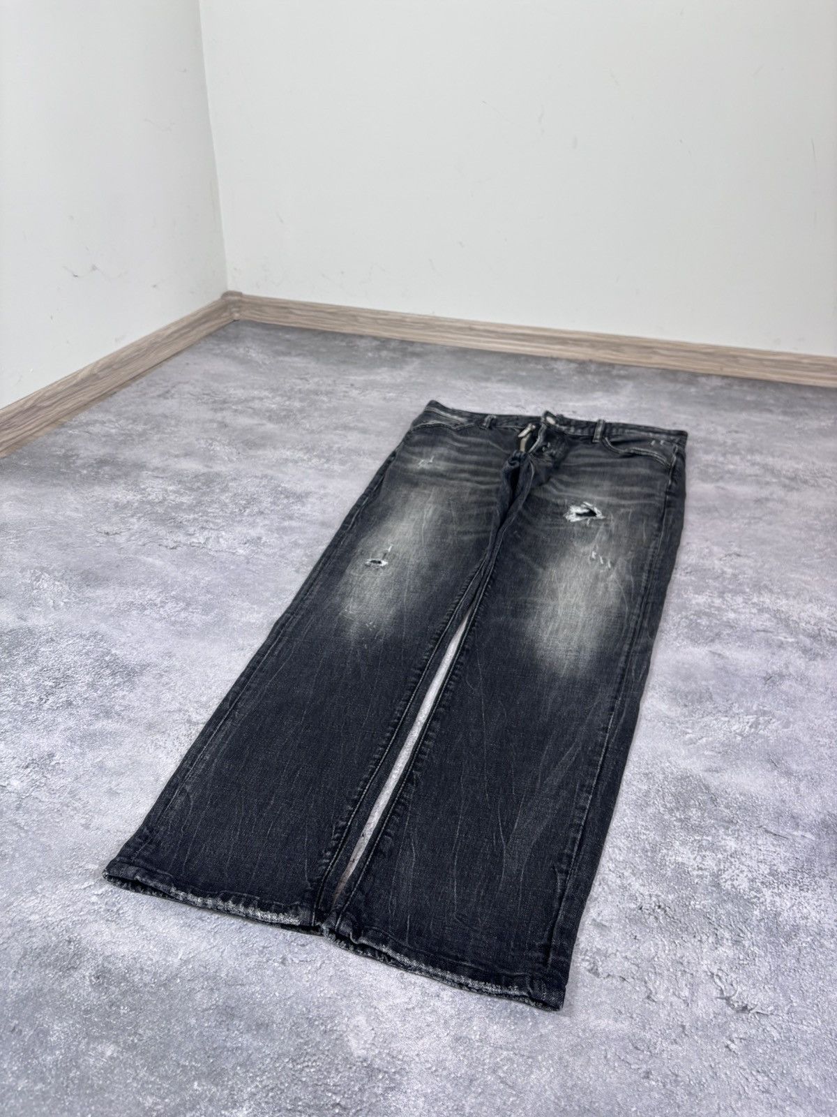 Dsquared2 Dsquared2 Men’s Black/Gray Wash Ripped Denim Jeans Size US 34 / EU 50 - 3 Thumbnail