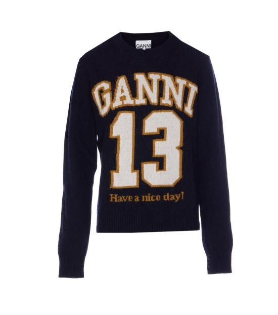 Ganni GANNI Women Sweater K2427 683 Blue Size L / US 10 / IT 46 - 1 Thumbnail