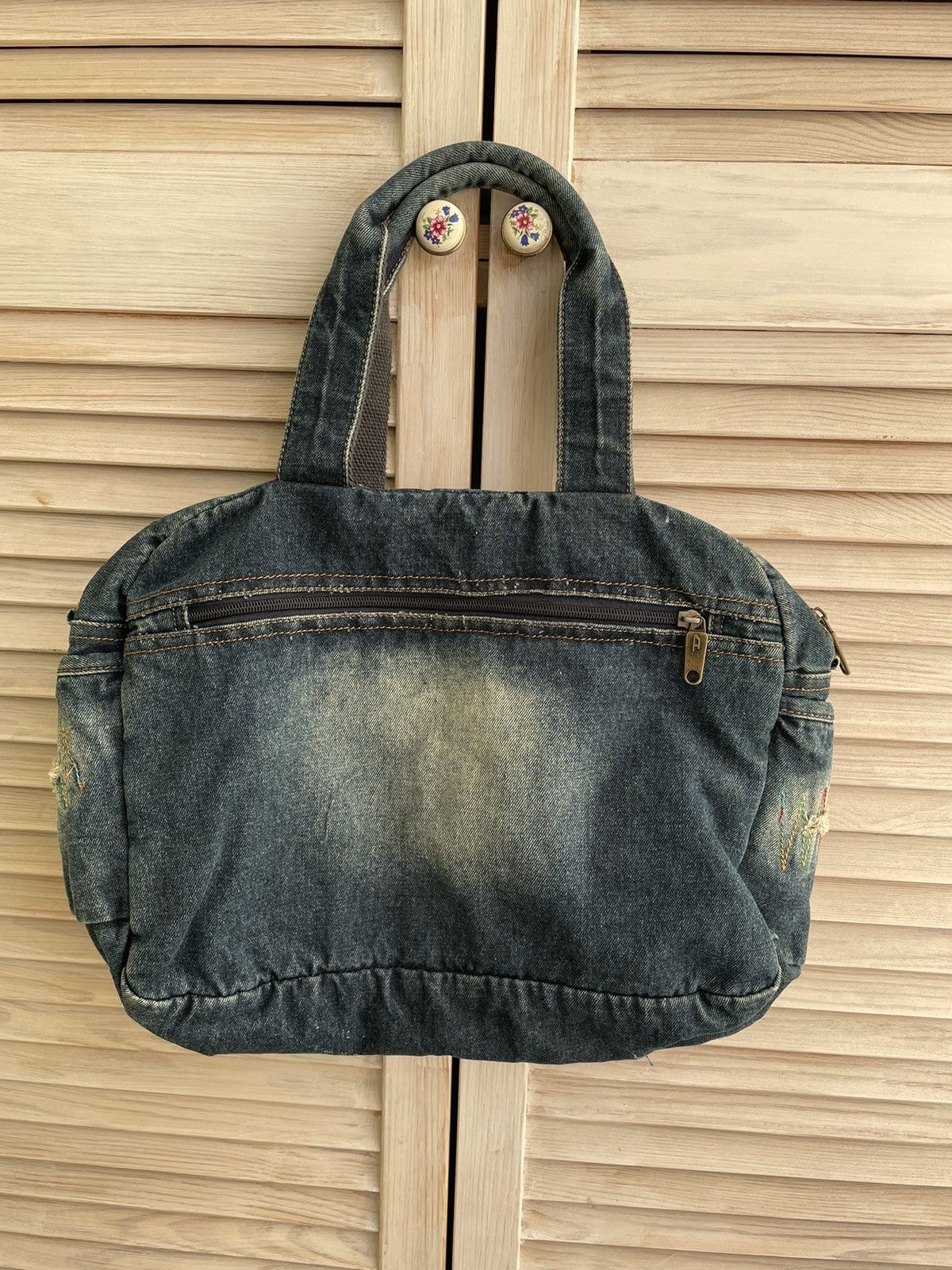 Diesel Vintage Diesel distressed denim embroidered sashiko tote bag Size ONE SIZE - 6 Thumbnail