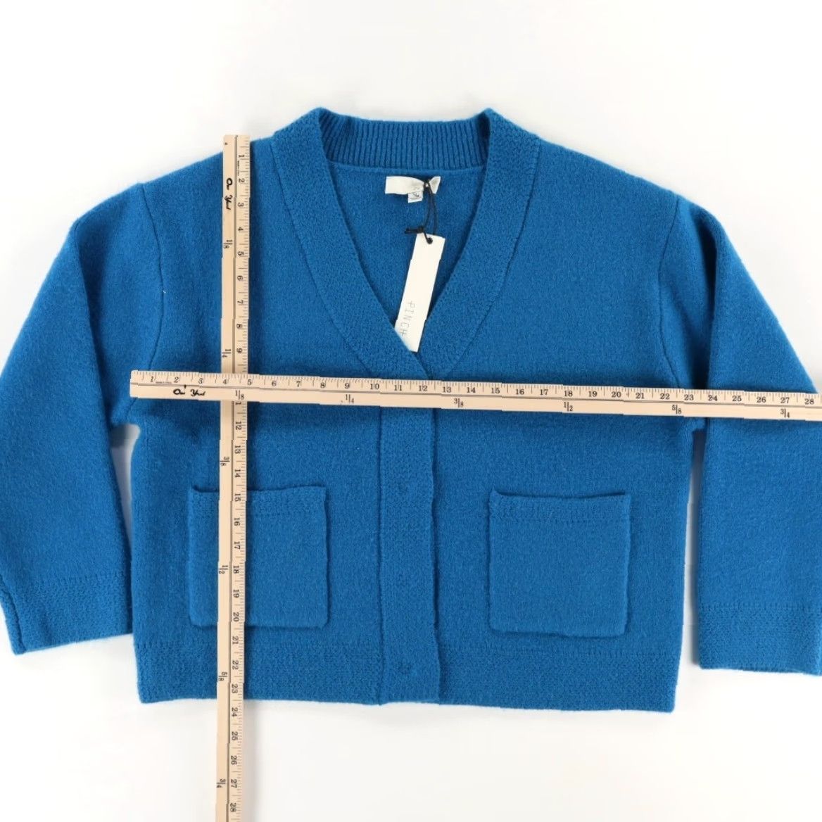 Vintage Pinch Oversized Cardigan V-Neck Sweater Shirt Peacock Women S/M Size S / US 4 / IT 40 - 3 Thumbnail