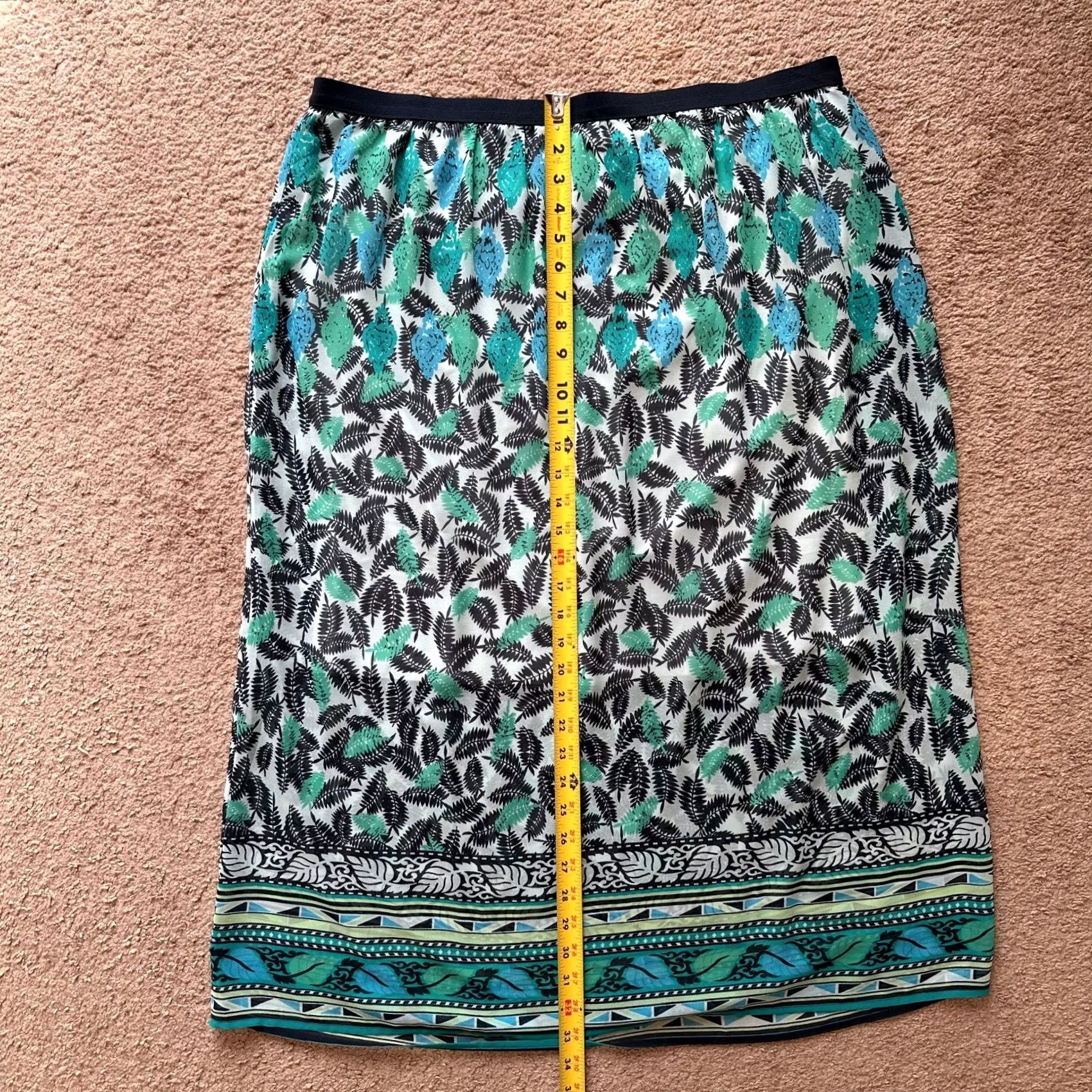 J. Jill J Jill Skirt Womens Large Pull On Polyester Floral Blue Everyday Size 36" / US 14 / IT 50 - 7 Thumbnail