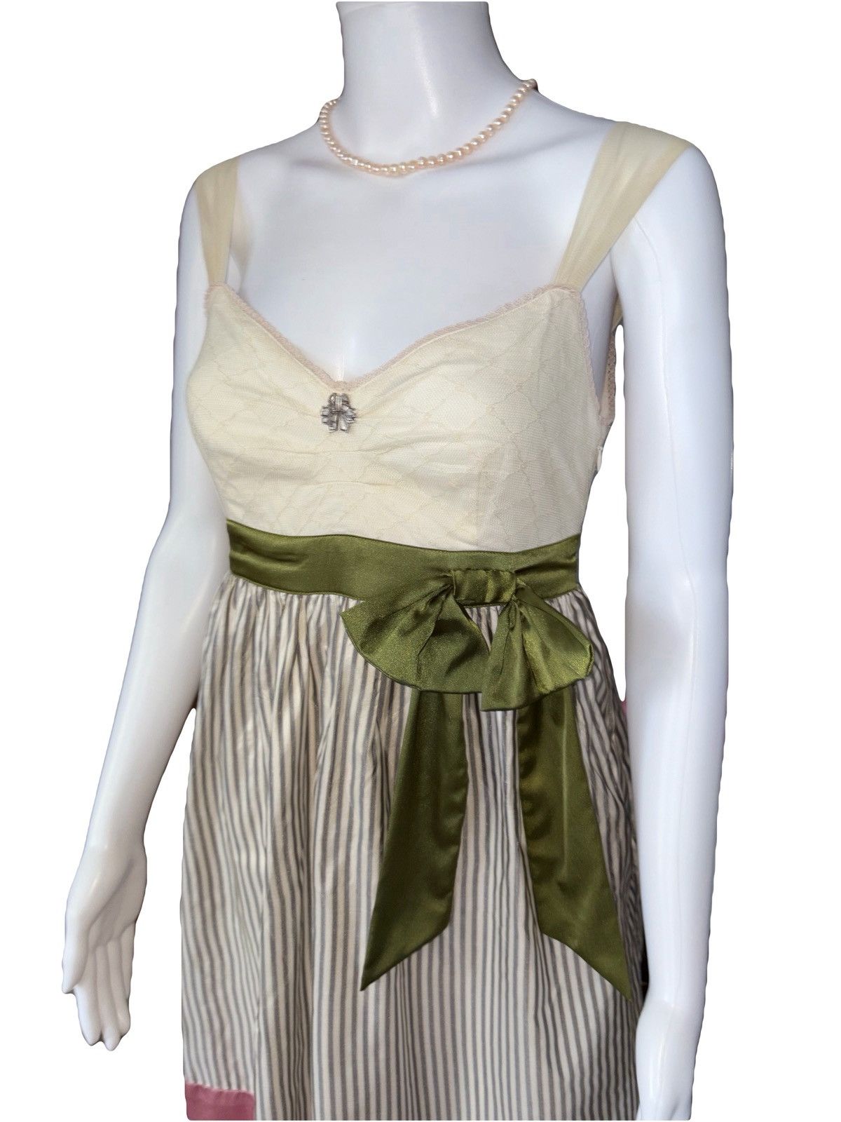 John Galliano John Galliano 2000s Vintage Silk Tulle Striped Dress Size M / US 6-8 / IT 42-44 - 6 Thumbnail