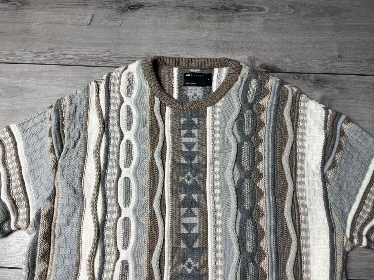 Asos Asos sweater knit coogi style colored cable size Small Size US S / EU 44-46 / 1 - 3 Thumbnail