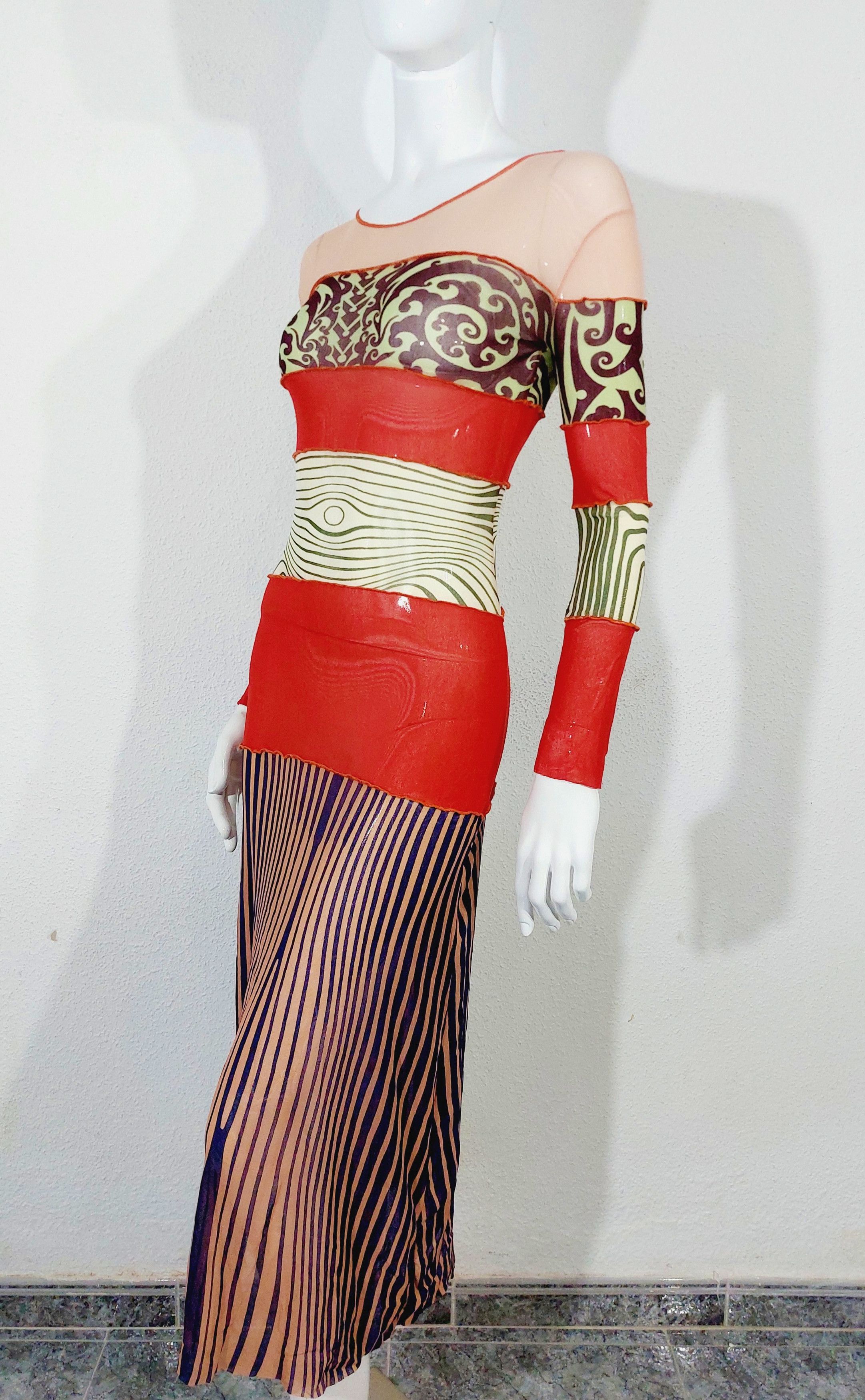 Jean Paul Gaultier Jean Paul Gaultier Maori Tatouages Optical Venus Dress Size S / US 4 / IT 40 - 9 Thumbnail