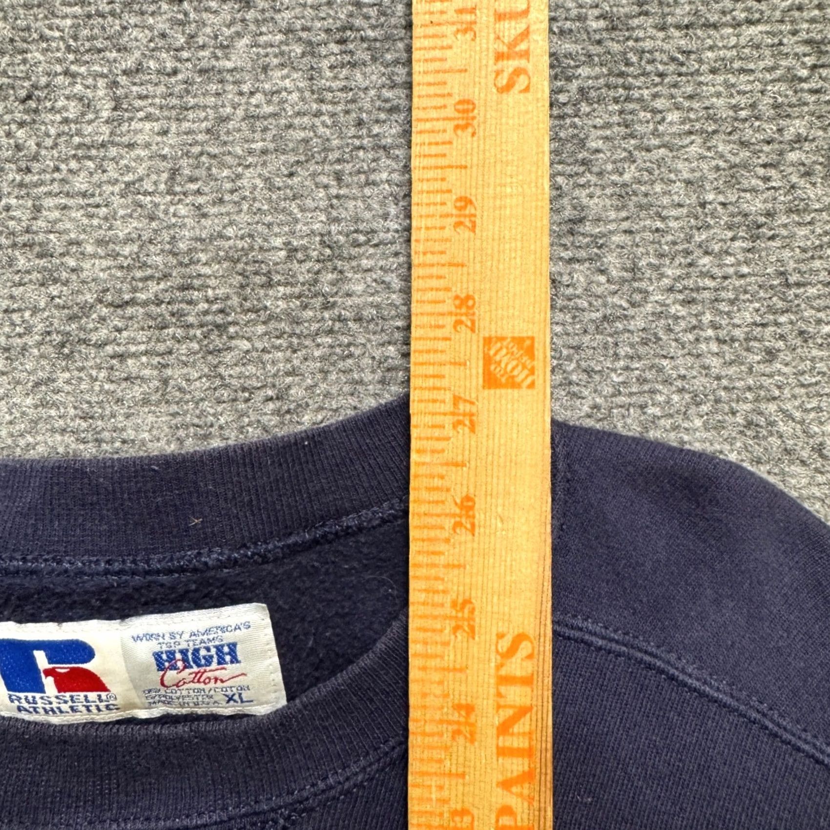 Vintage VINTAGE Russell Sweatshirt Pullover Heavyweight Navy Blue 90s Basketball Mens XL Size US XL / EU 56 / 4 - 5 Thumbnail