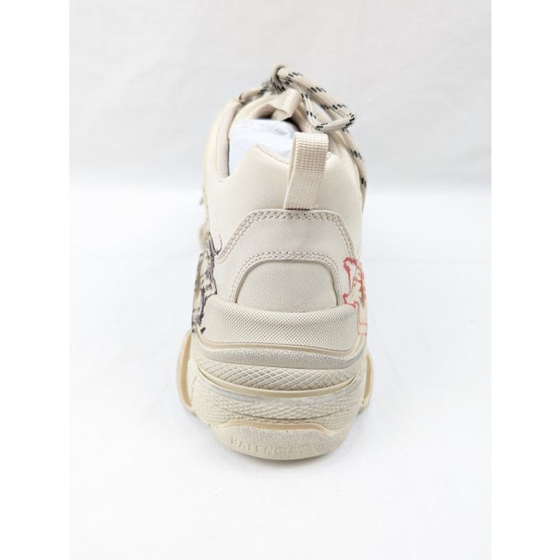 Balenciaga o1rshd1 Triple S Low-Top Sneakers in White/Red/Black Size US 12 / EU 45 - 11 Thumbnail