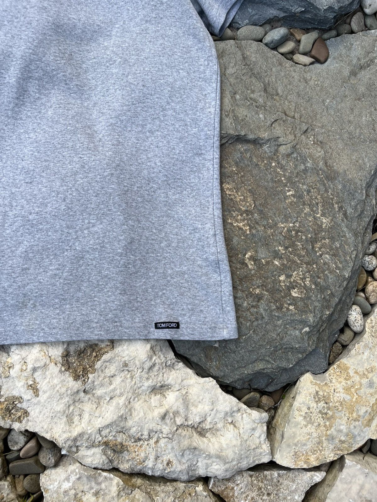 Designer × Tom Ford Tom Ford basic grey stretchy t-shirt tee crewneck slim fit Size US L / EU 52-54 / 3 - 5 Thumbnail