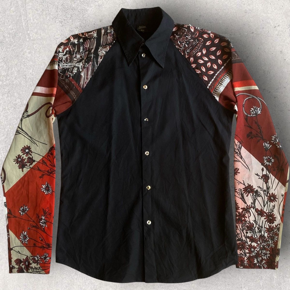 Jean Paul Gaultier Gaultier Floral Print Sleeve Shirt Size US S / EU 44-46 / 1 - 1 Thumbnail
