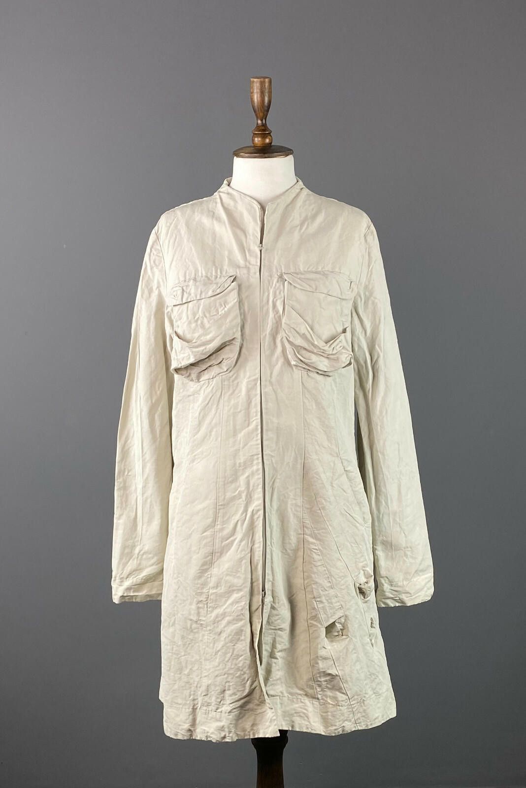 Designer Absolut By Zebra Ivory Linen Full Zip Coat Jacket Size 2 Size XS / US 0-2 / IT 36-38 - 1 Thumbnail