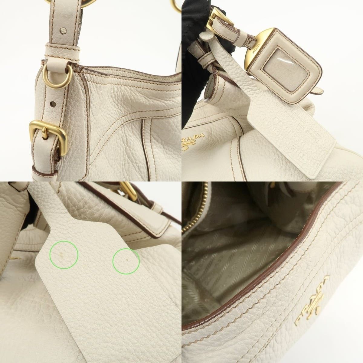 Prada Prada Logo Calfskin Shoulder Bag Cream Size ONE SIZE - 6 Thumbnail