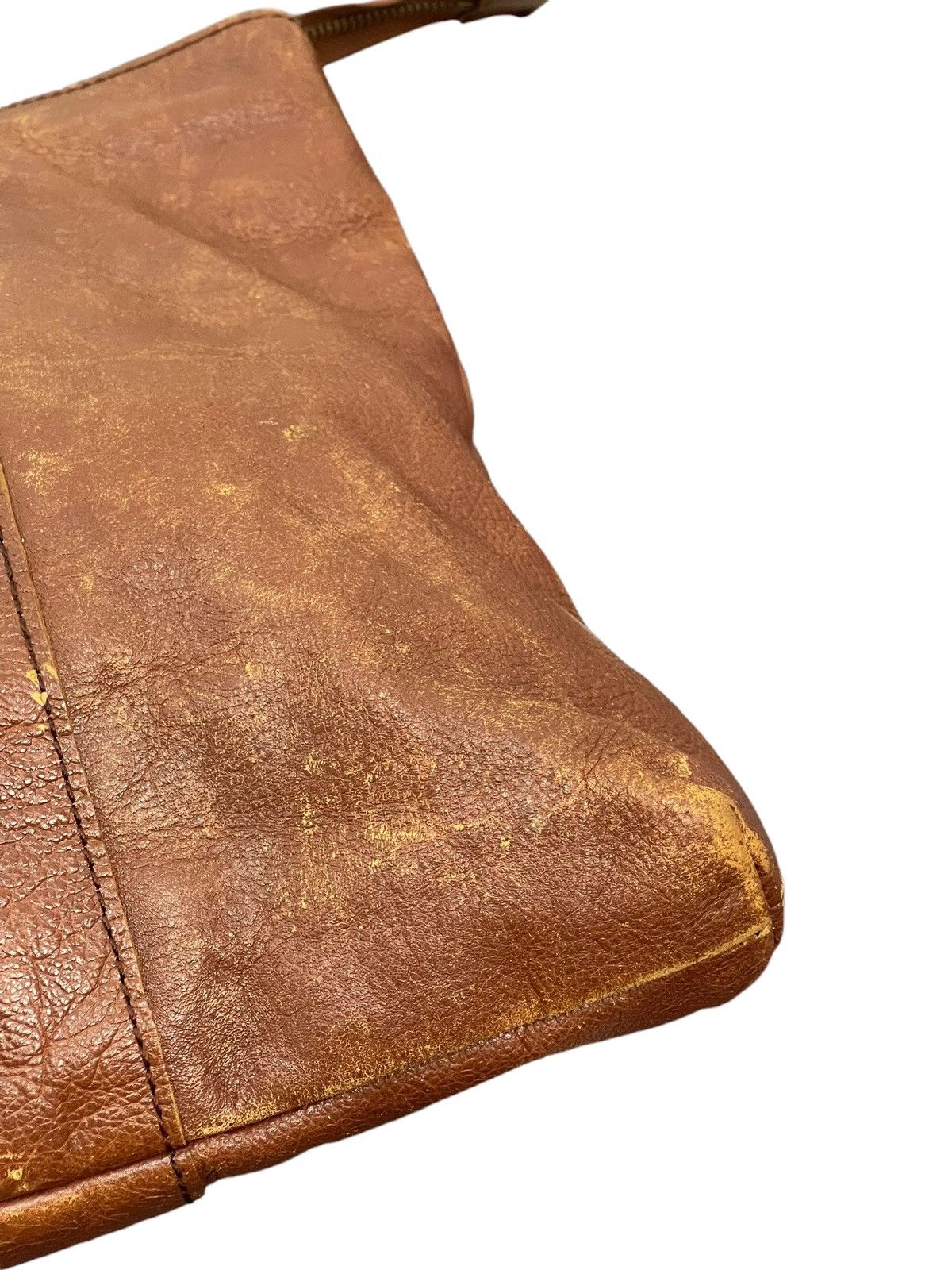 Genuine Leather Full Leather Vintage Unknown Tote Shoulder Bag 4🟩 Size ONE SIZE - 8 Thumbnail