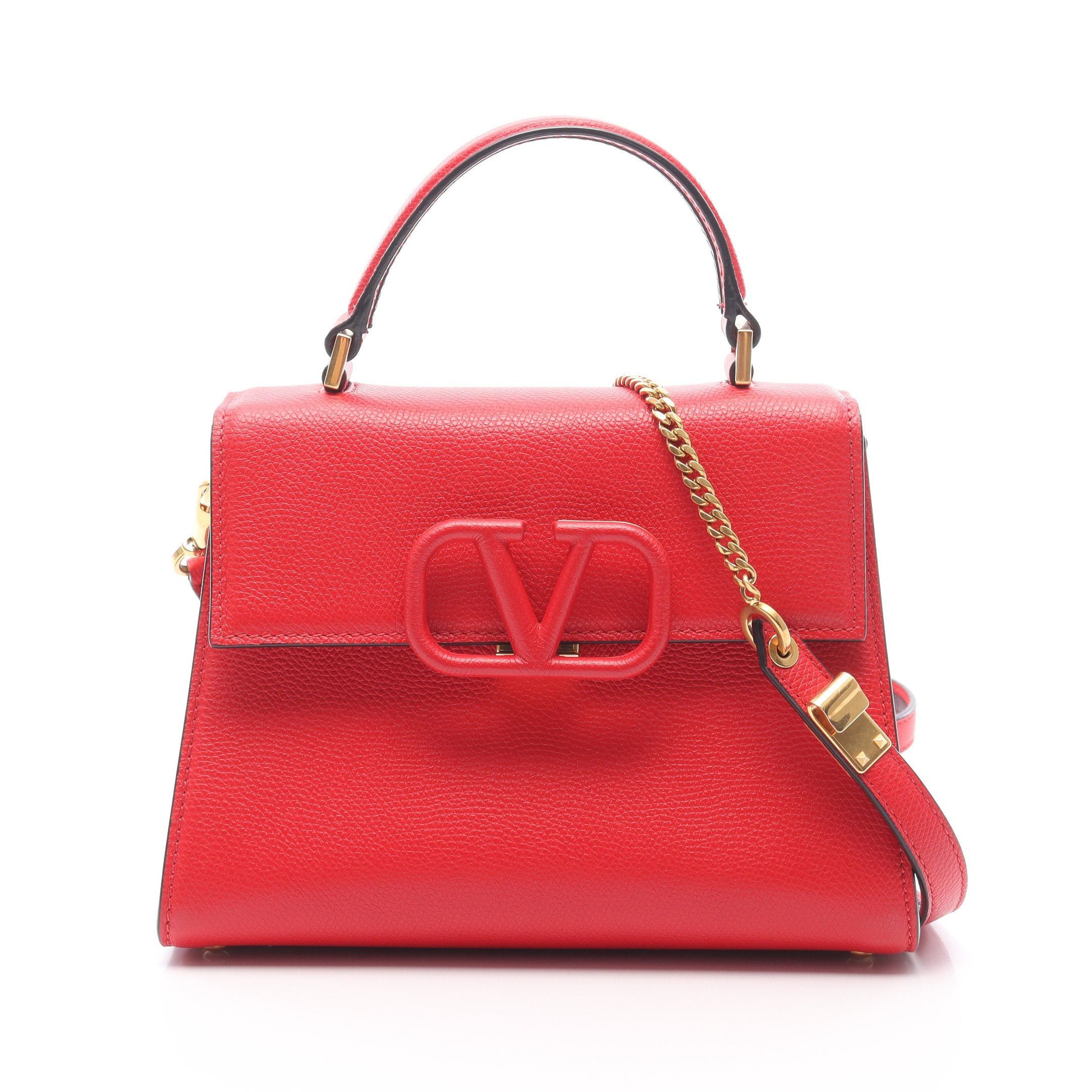 Valentino Valentino V-Sling Small Handbag Leather Red Size ONE SIZE - 1 Thumbnail