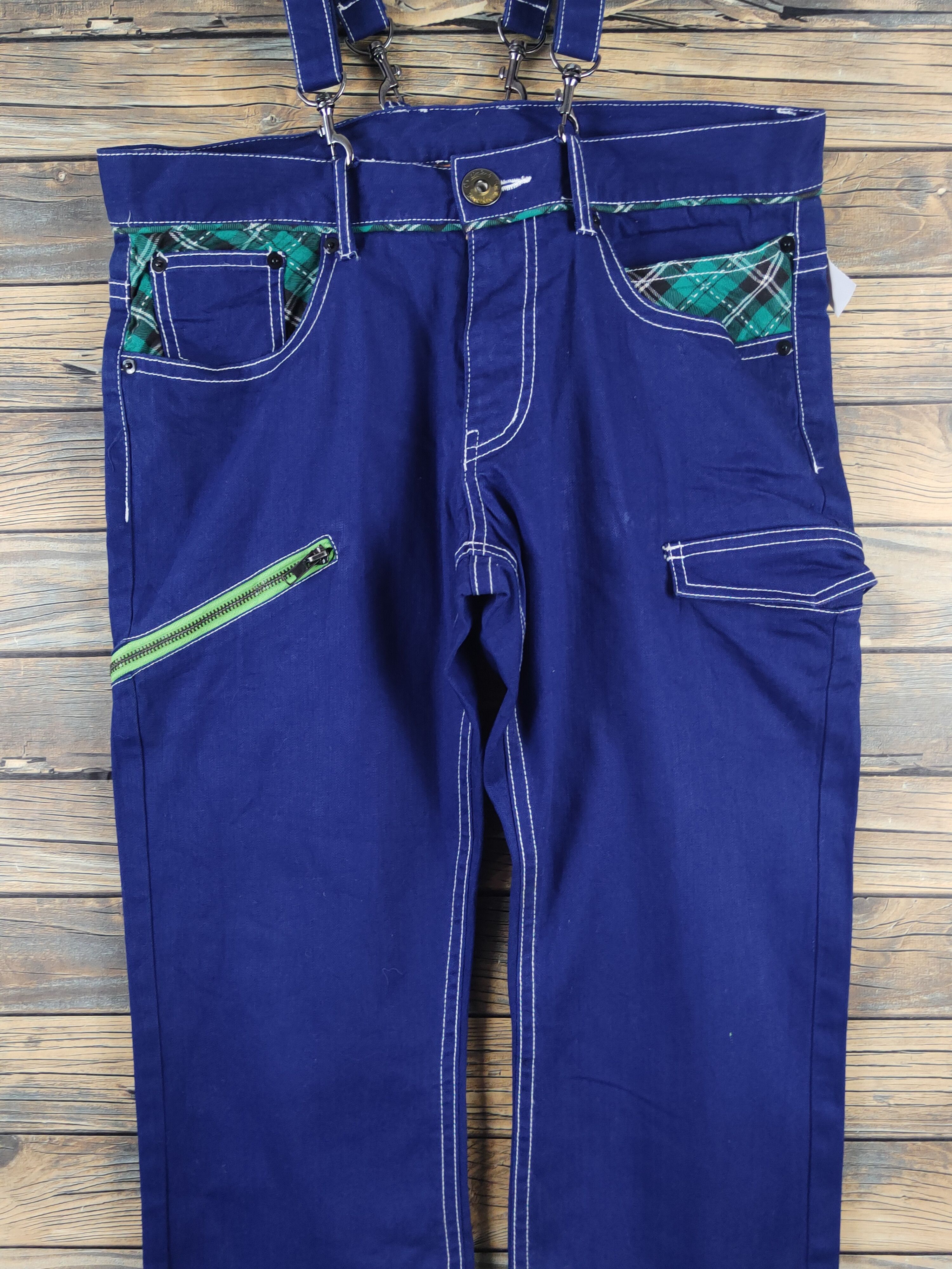 Japanese Brand × Vintage DL Japanese Brand Blue Suspender Pants #1084 Size 32" / US 10 / IT 46 - 5 Thumbnail