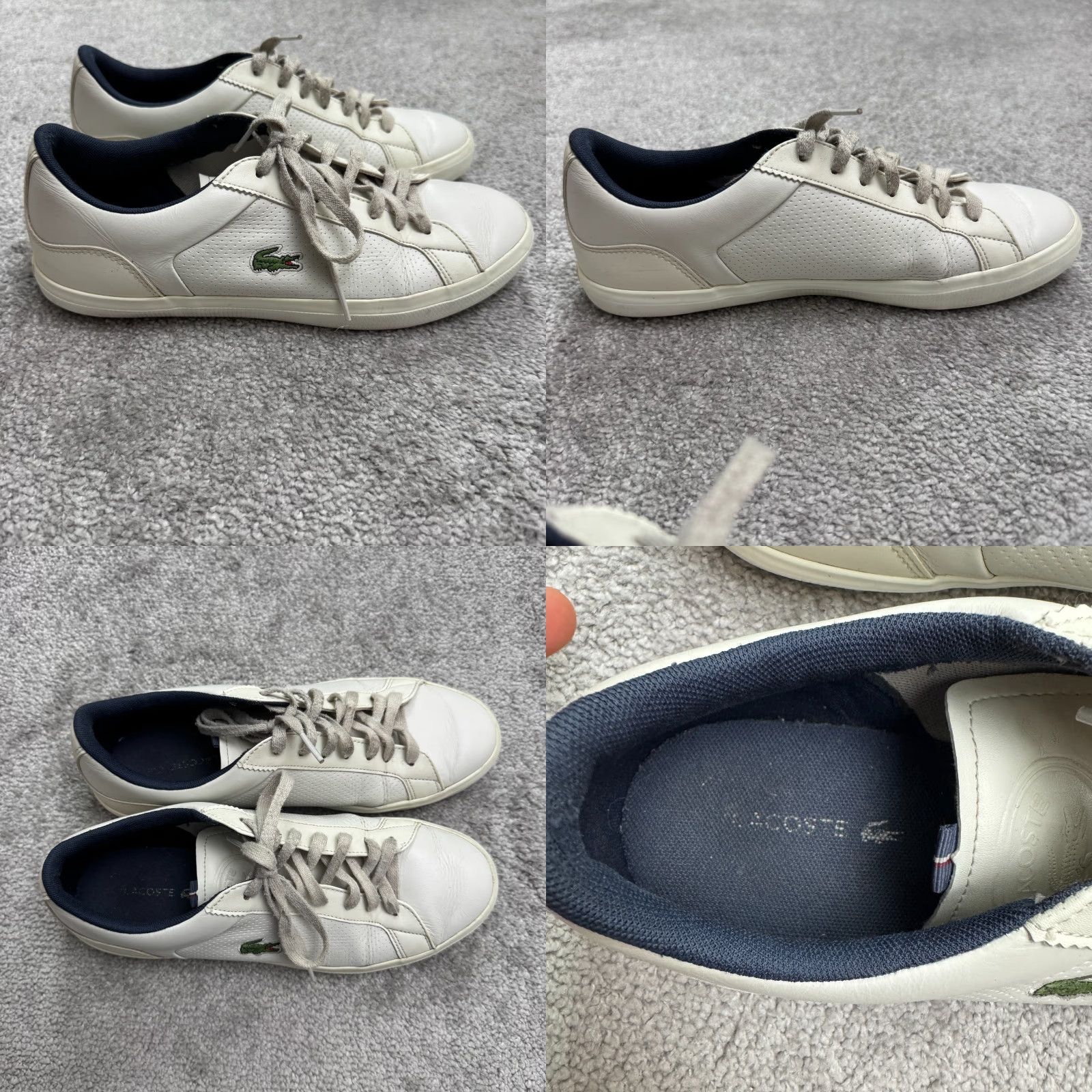 Lacoste Lacoste Lerond 8 Low Top Leather Sneakers Shoes Men 8 White Solid Casual Lace Up Size US M / EU 48-50 / 2 - 8 Thumbnail