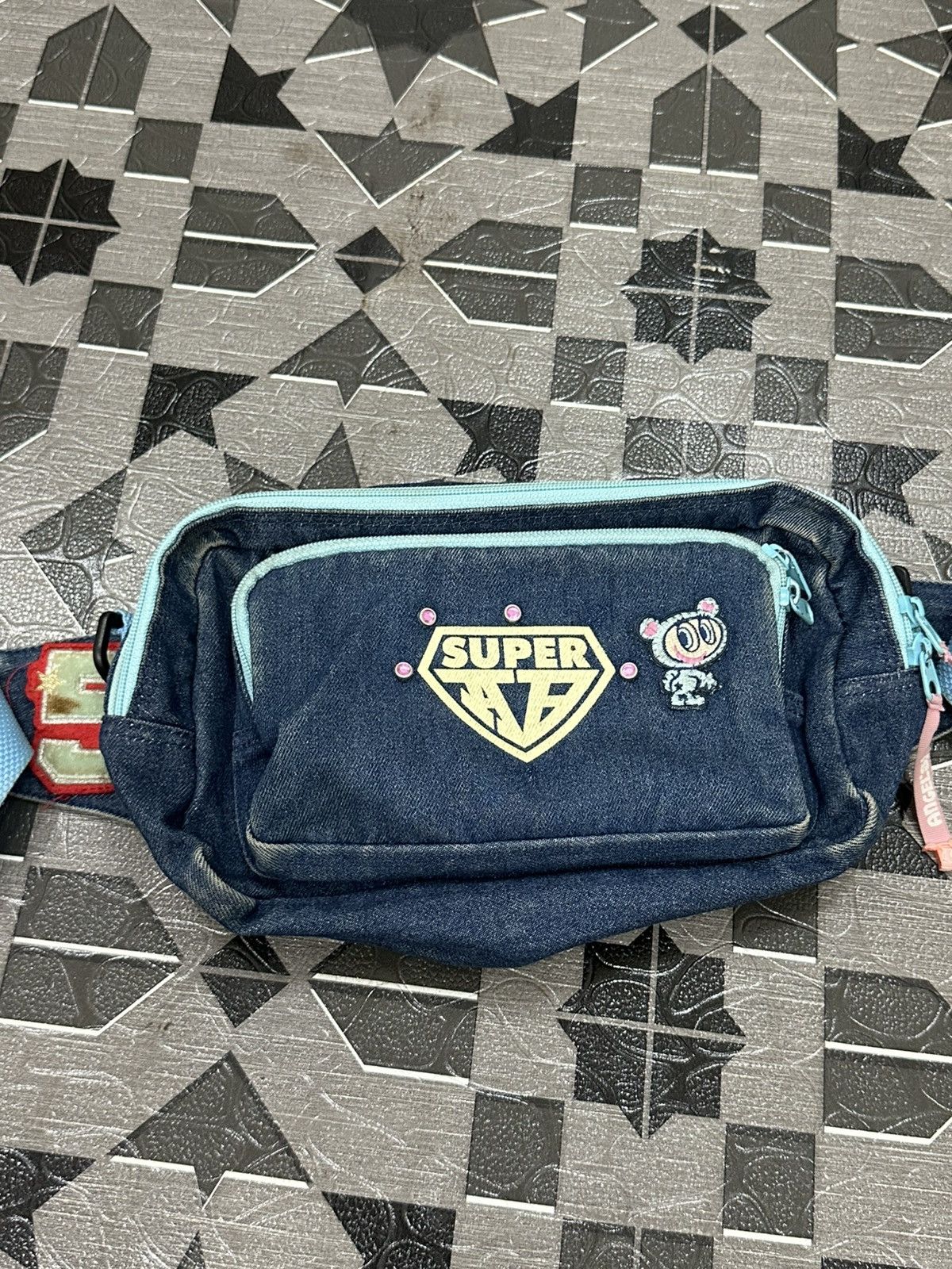 Japanese Brand 2000s Angel Blue Japan Denim Waist Bag Size ONE SIZE - 2 Thumbnail