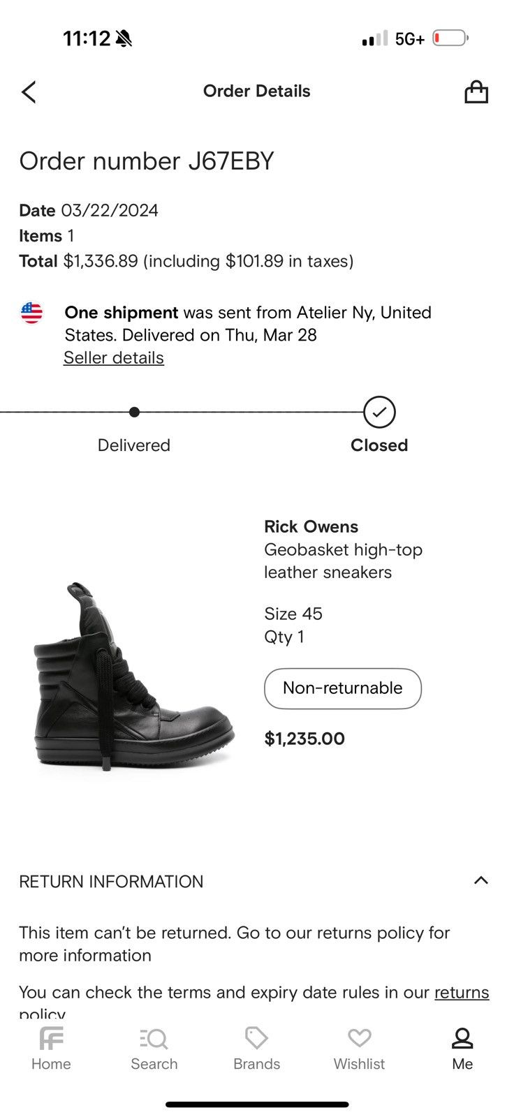 Rick Owens Rick owens SS25 jumbo lace triple black geo basket Size US 12 / EU 45 - 9 Thumbnail