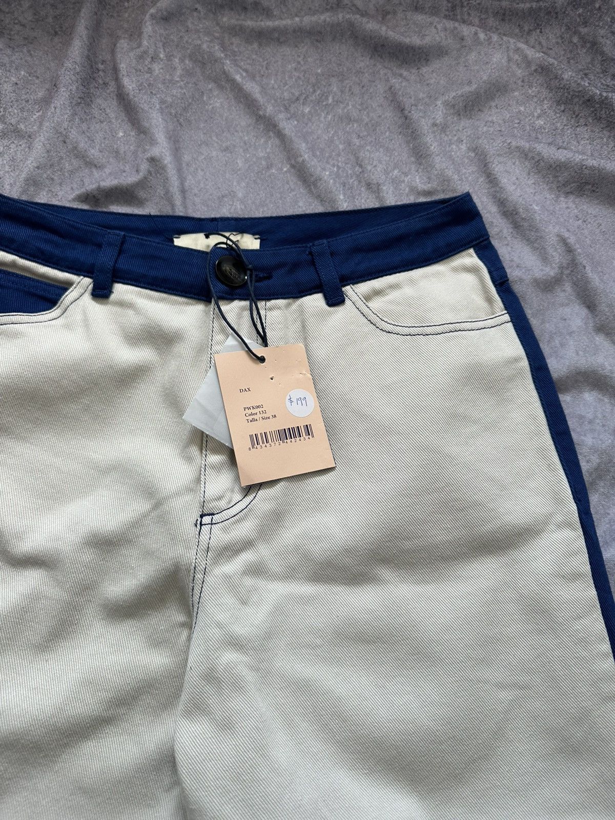Paloma Wool Paloma Wool Dax Pant EU38 Cream Blue Straight High Waist Size 26" / US 2 / IT 38 - 8 Thumbnail