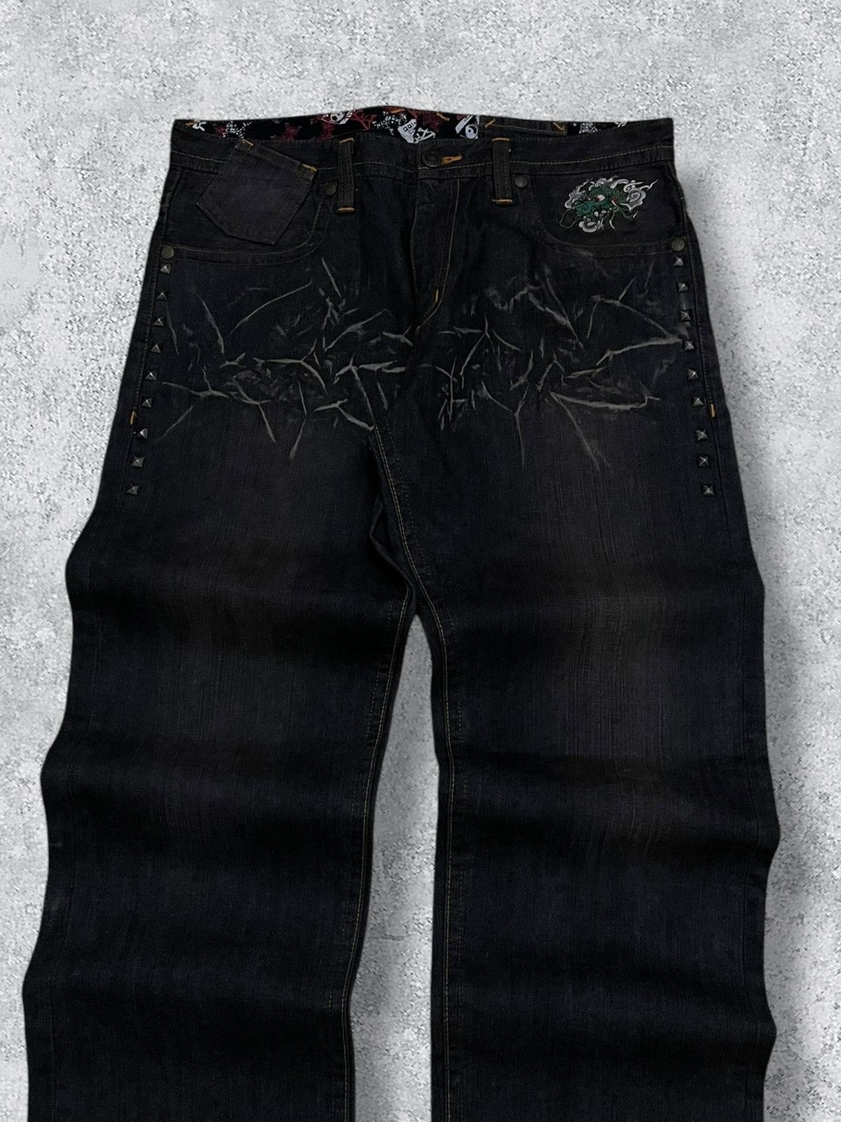 Japanese Brand Vintage Japan 90’s Designer Nine Rulaz Creature Baggy Denim Size US 34 / EU 50 - 4 Thumbnail