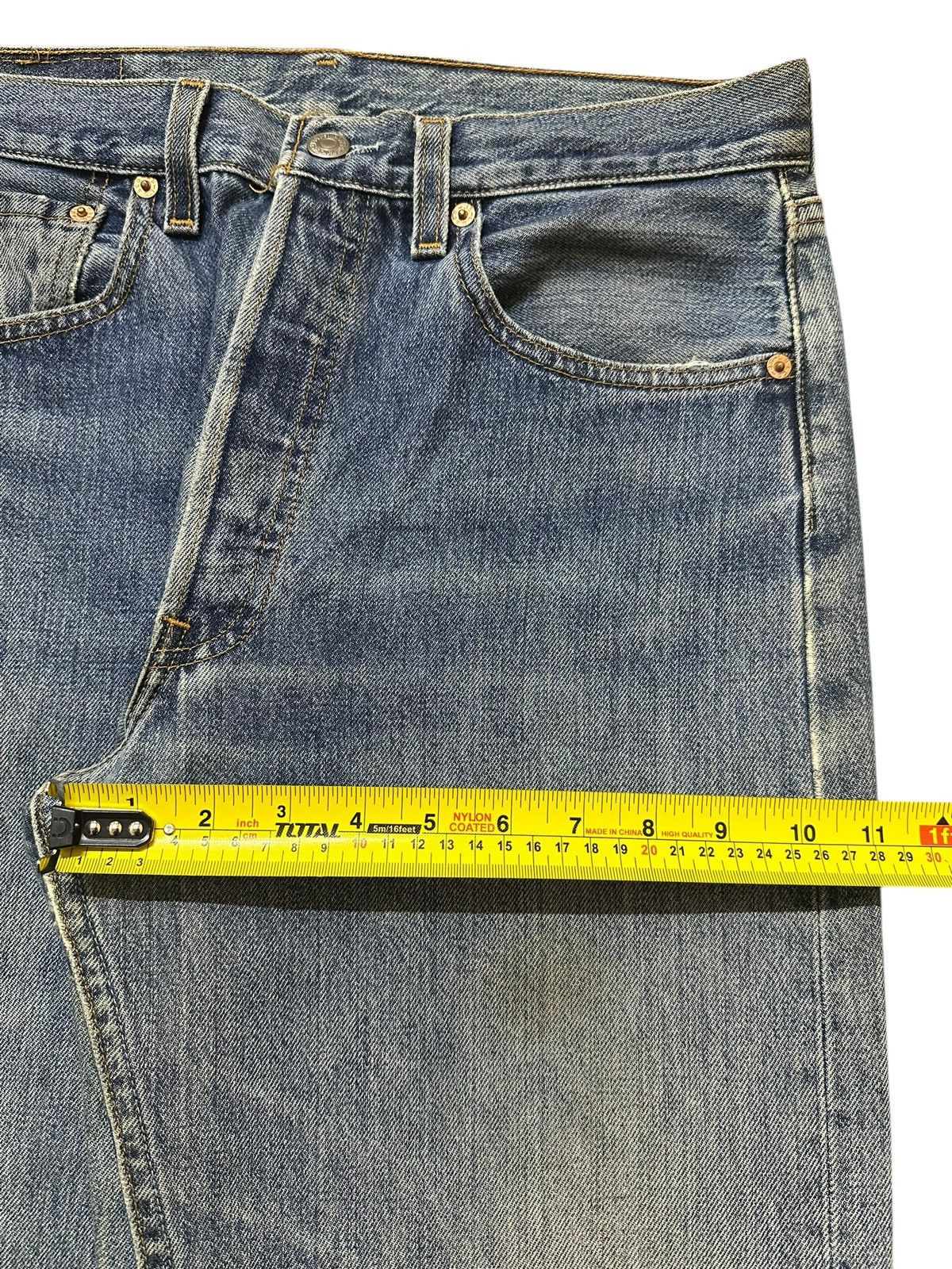 Levi's Vintage 90s Levis 501 Blue Faded Wash Distress Style Jeans Size US 31 - 15 Thumbnail