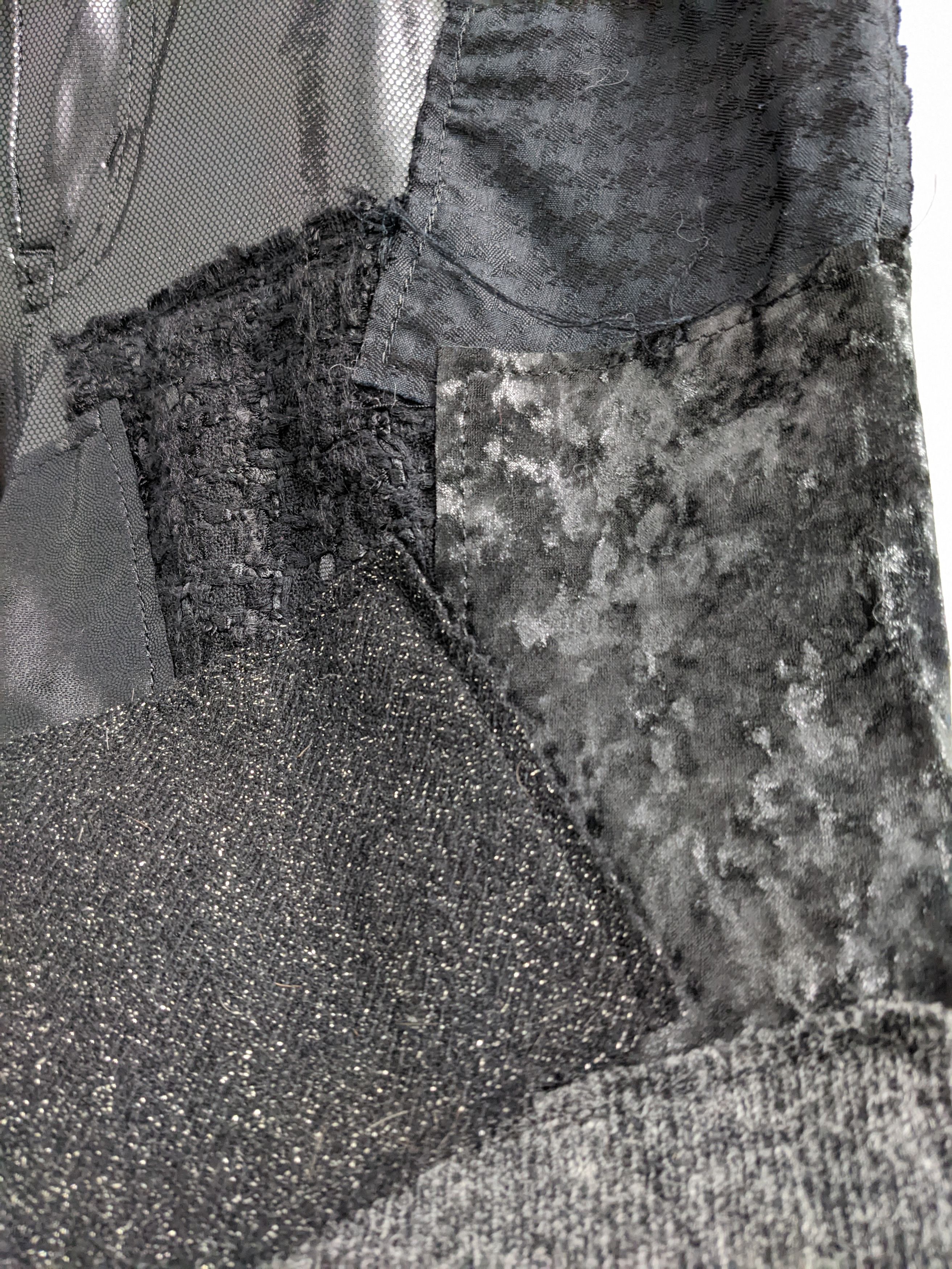 AW14 Runway cropped multimedia patchwork pants