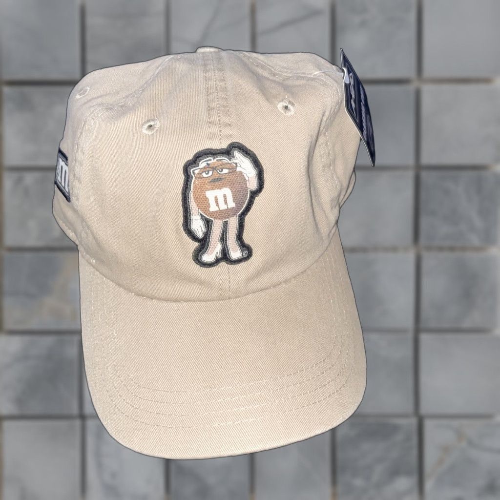 CHOCOOLATE Y2K M&M Ms. Brown Chocolate Candy Patch Mocha Khaki Adjustable Cap Hat Mens Baseball Cap Size ONE SIZE - 1 Thumbnail