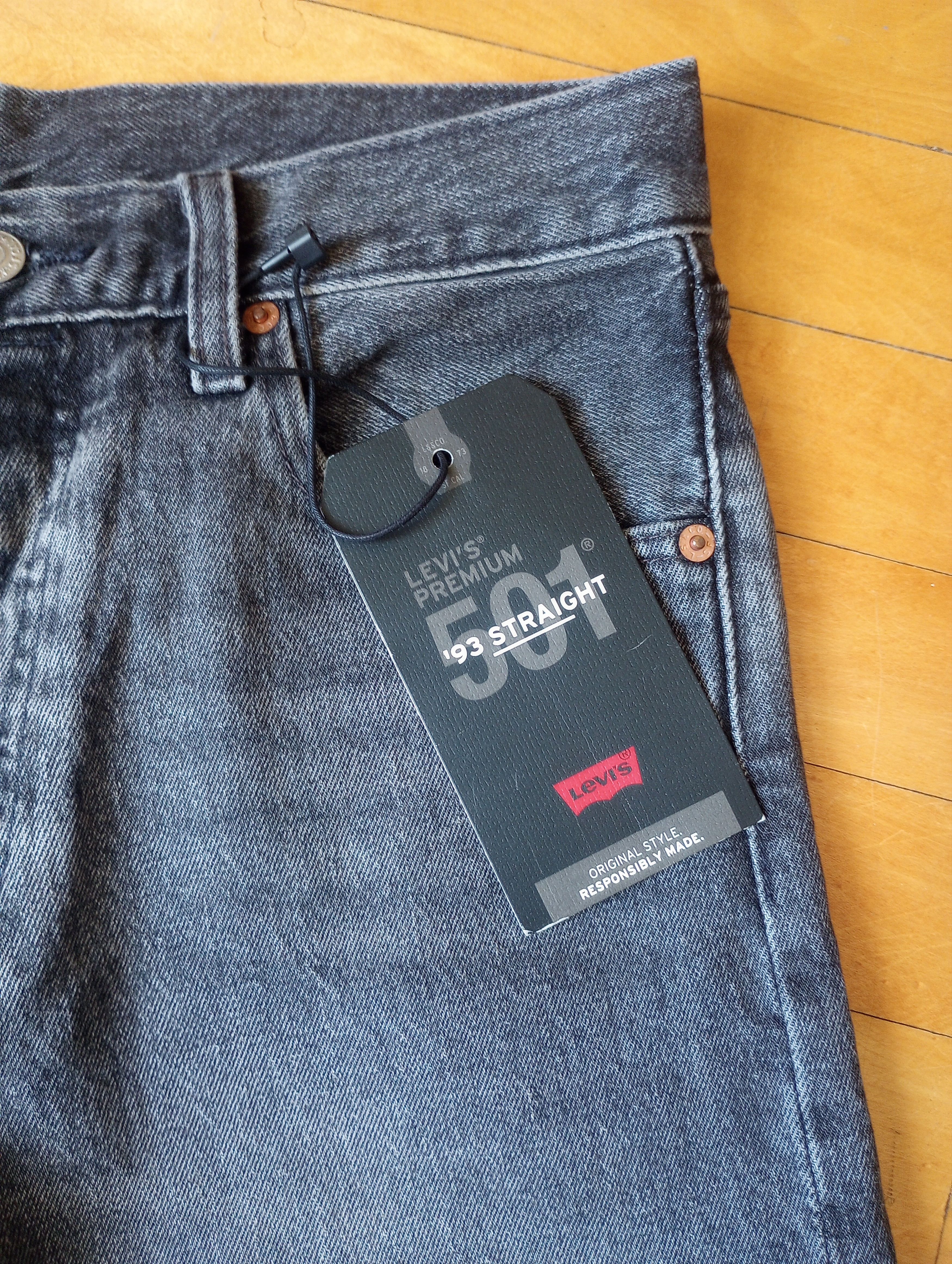Levi's Levi's Premium '93 Straight Stretch 501 Jeans 29x32 Size US 29 - 8 Thumbnail