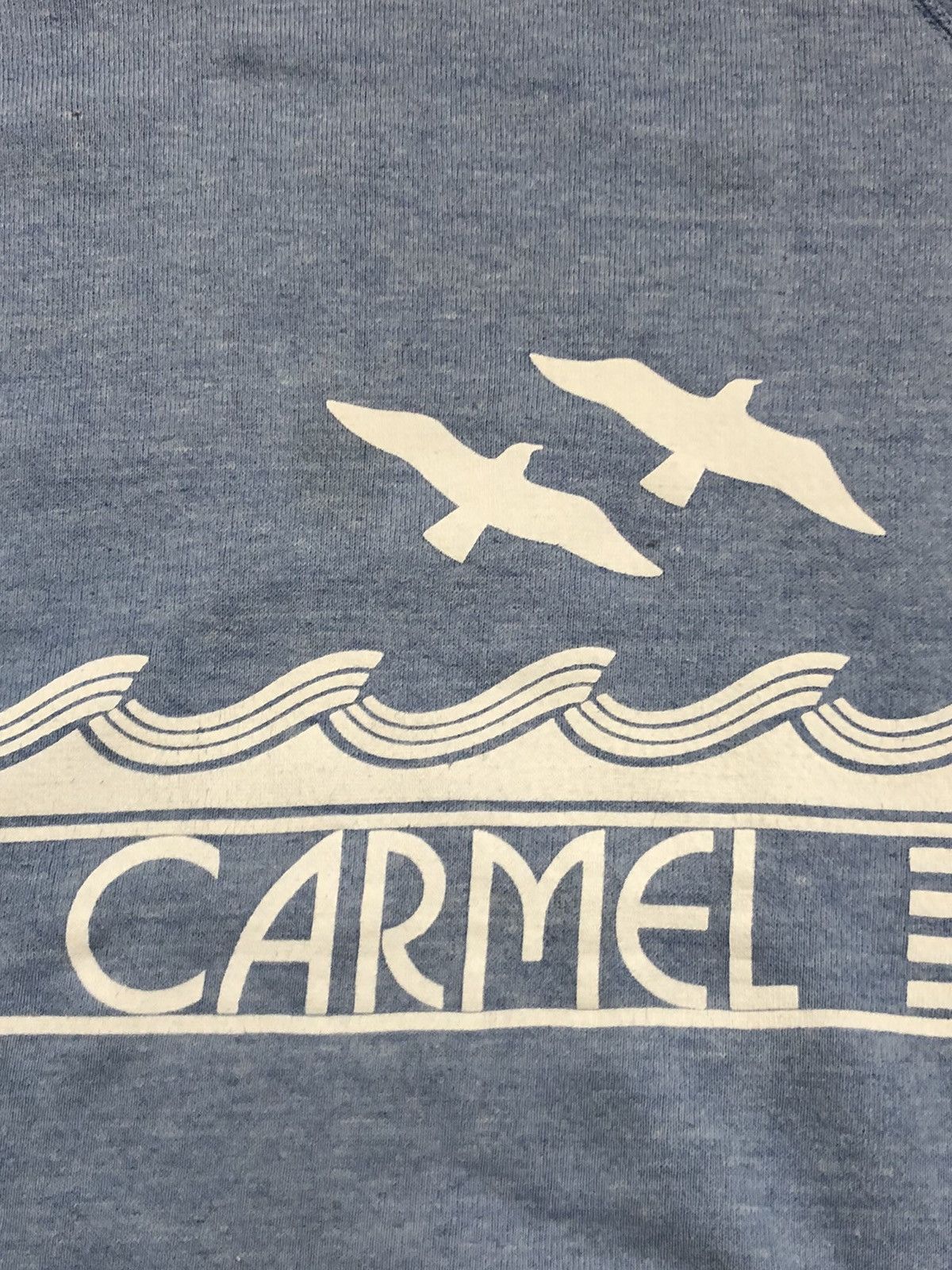 Vintage Vintage Crazy Sweatshirt Blue Carmel Seagull Waves 1970s Size US L / EU 52-54 / 3 - 3 Thumbnail