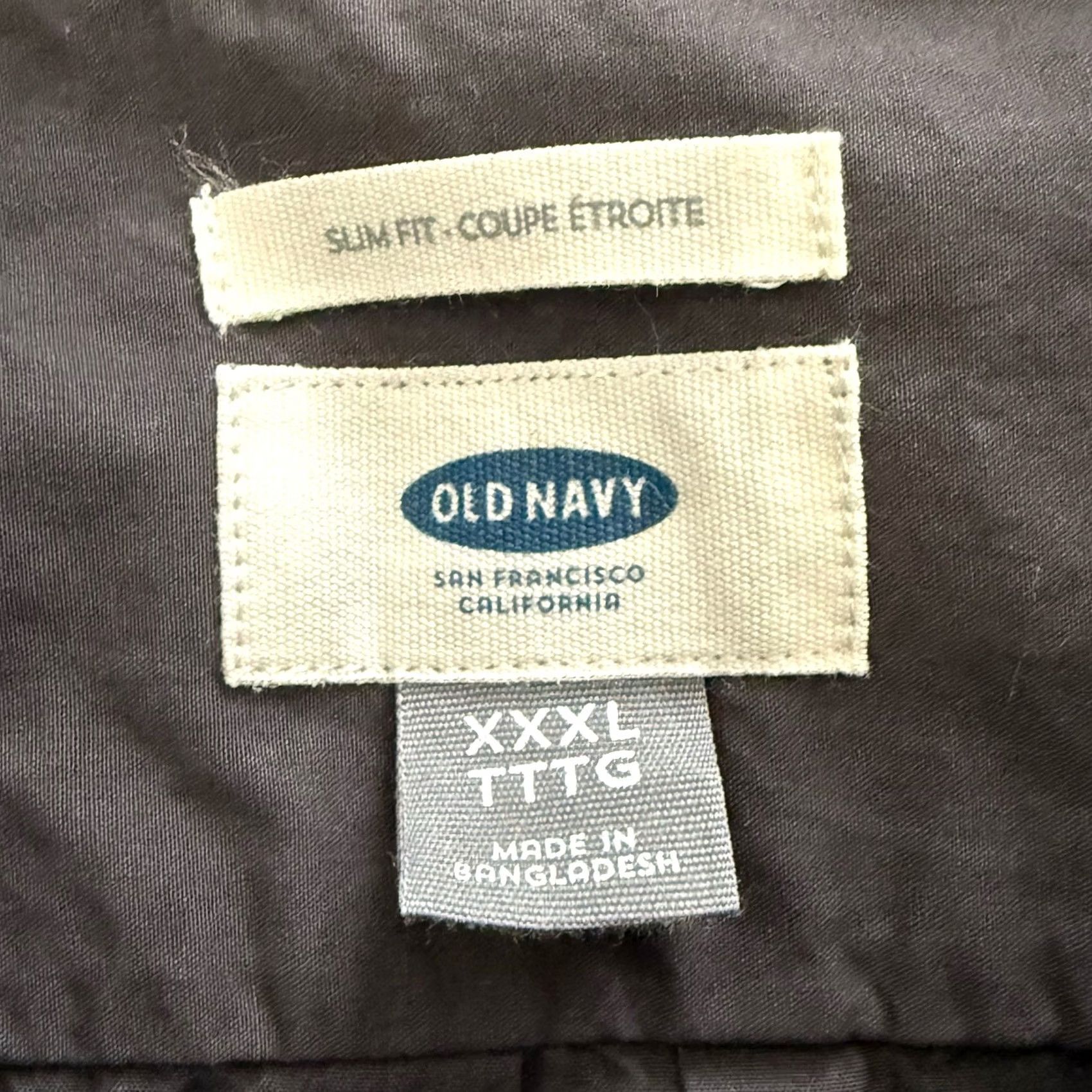 Old Navy Old Navy Button-Up Shirt Mens 3XL Slim Fit 100% Cotton Gray Long Sleeve Button Front Casual Travel Big & Tall Mens Size US XXL / EU 58 / 5 - 2 Thumbnail