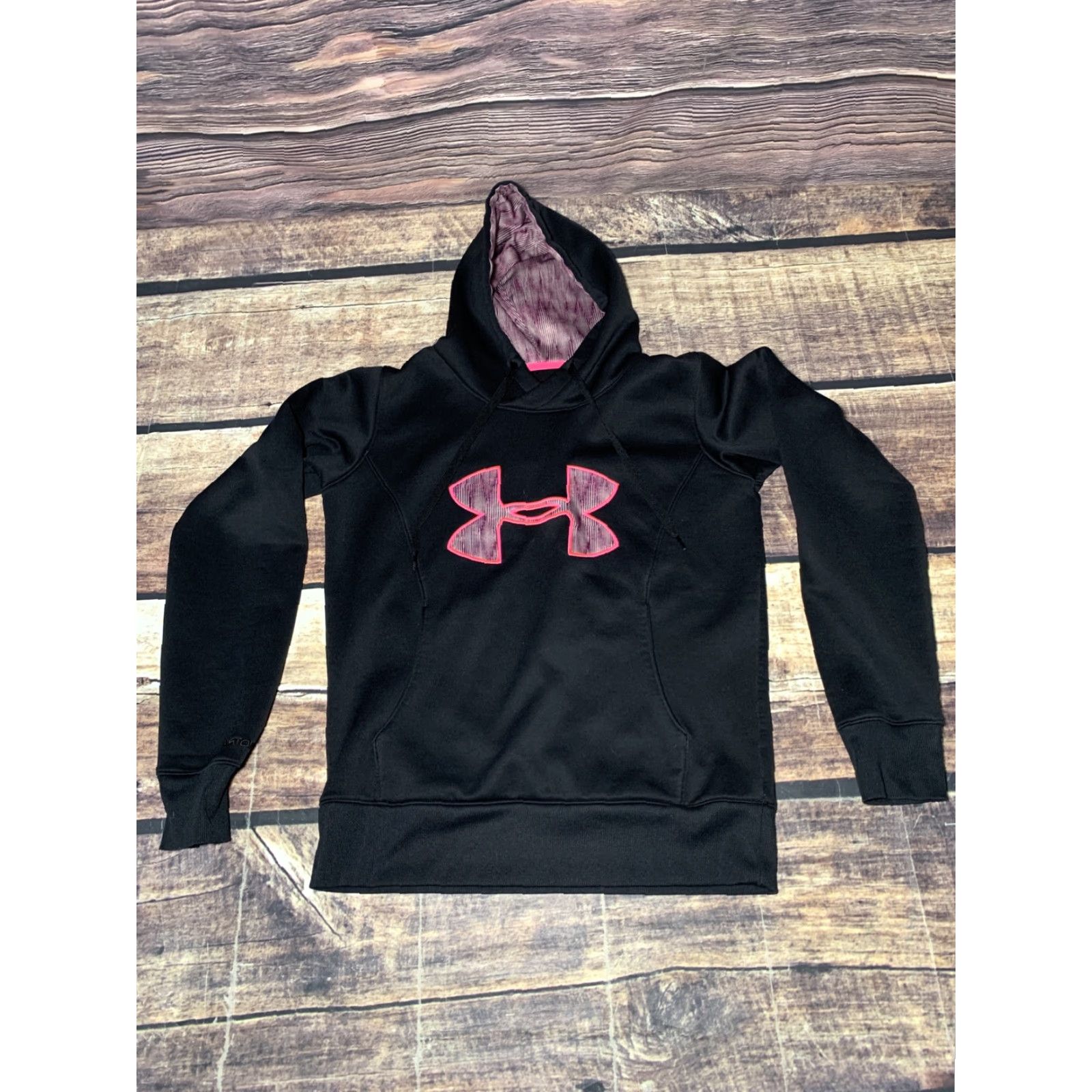 Under Armour Under Armour Coldgear Sweatshirt Hooded Small Black Pink Mens Cold Gear Hoodie Size US S / EU 44-46 / 1 - 3 Thumbnail