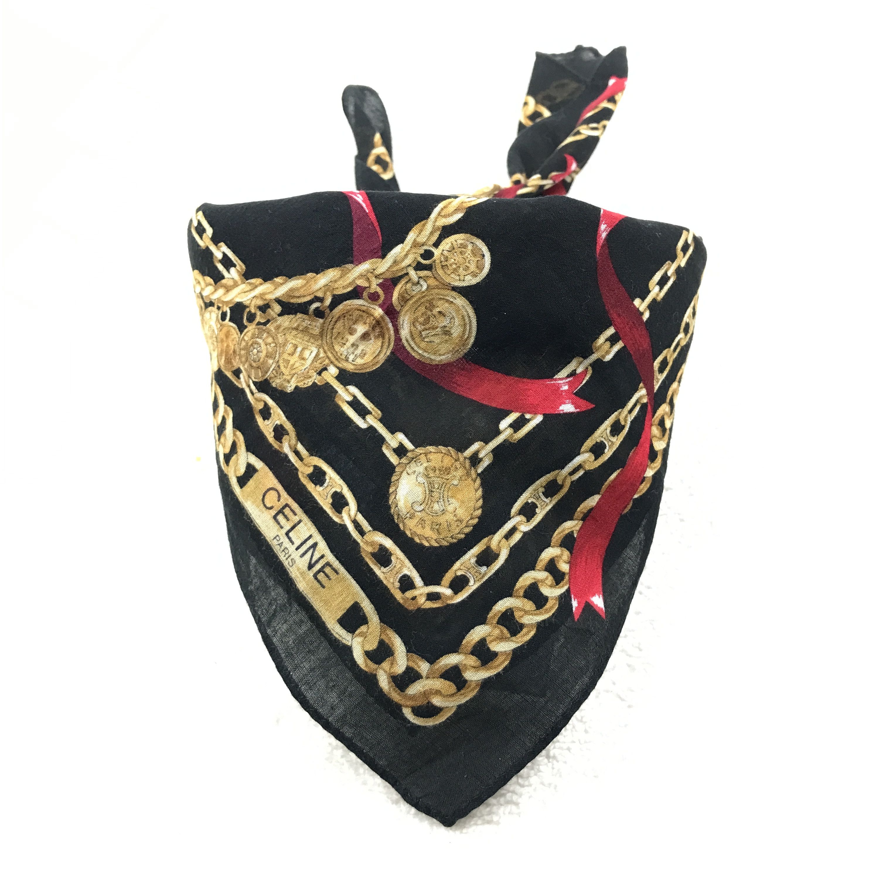 Celine × Vintage Vintage Celine Bandana Neckerchief Handkerchief Size ONE SIZE - 4 Thumbnail