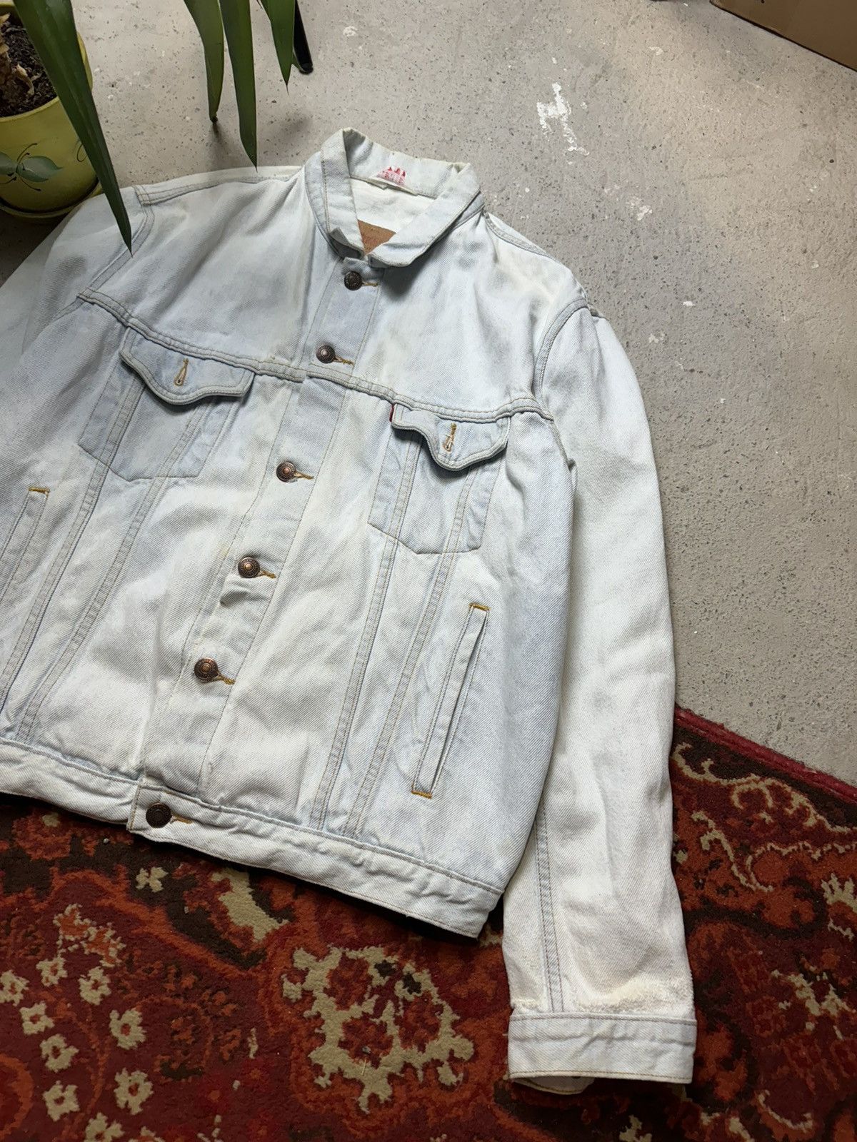 Levi's × Vintage Vintage Y2K Levi’s Rare 80s White Denim Fade Jacket Size US L / EU 52-54 / 3 - 2 Thumbnail