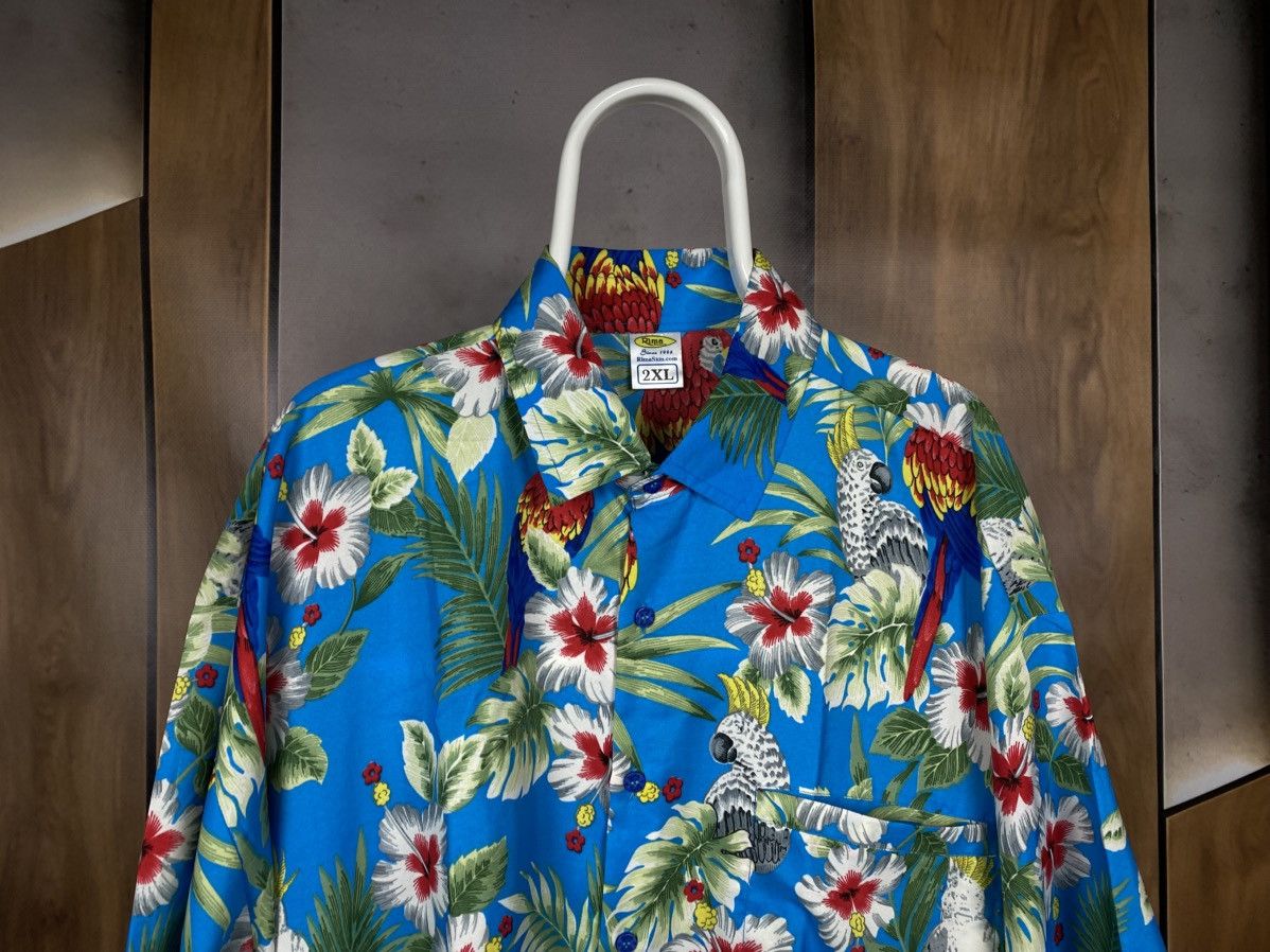 Vintage 🌊Vintage 90s Shirt Short Sleeve Parrot Hawaiian Overprint🌊 Size US XL / EU 56 / 4 - 4 Thumbnail