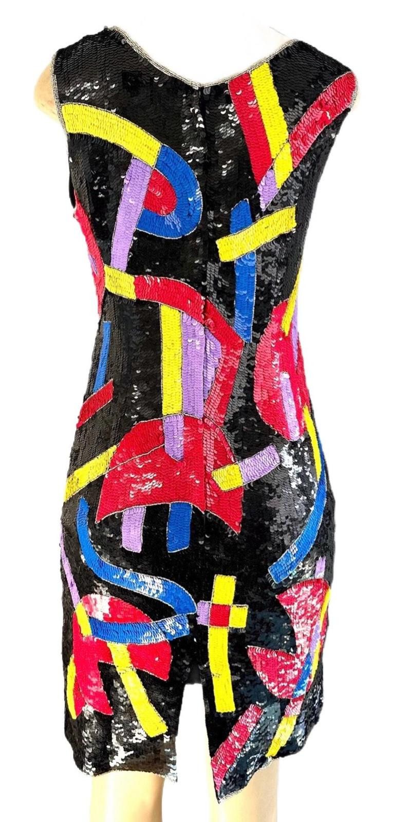 Other Sequin Black Multicolored Cocktail Dress size 8 Size M / US 6-8 / IT 42-44 - 2 Thumbnail