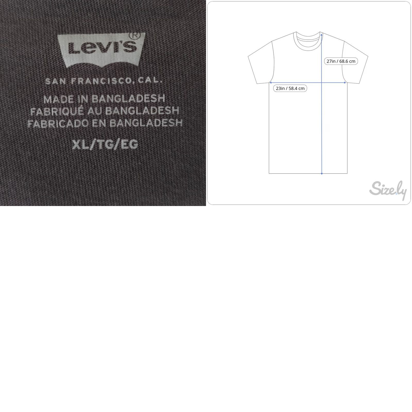 Levi's Levi's Art Imitates Life T Shirt Mens XL Gray Roses What A Beautiful Life Size US XL / EU 56 / 4 - 8 Thumbnail