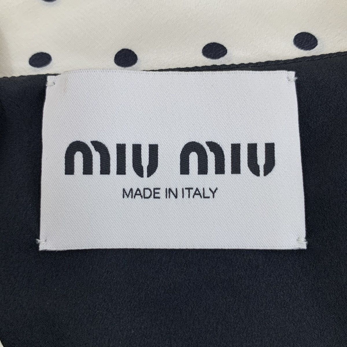 Miu Miu Miu Miu 23 Black Polka Dot Lace-Up Bow Short Sleeve Dress Size XS / US 0-2 / IT 36-38 - 5 Thumbnail