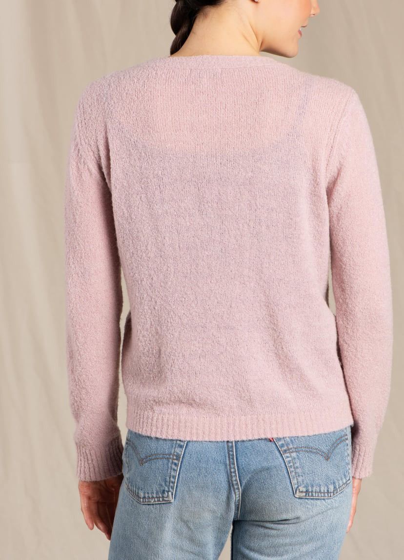 NWT Toad&Co Pink Wool Cotati Wrap Pullover Sweater Size S