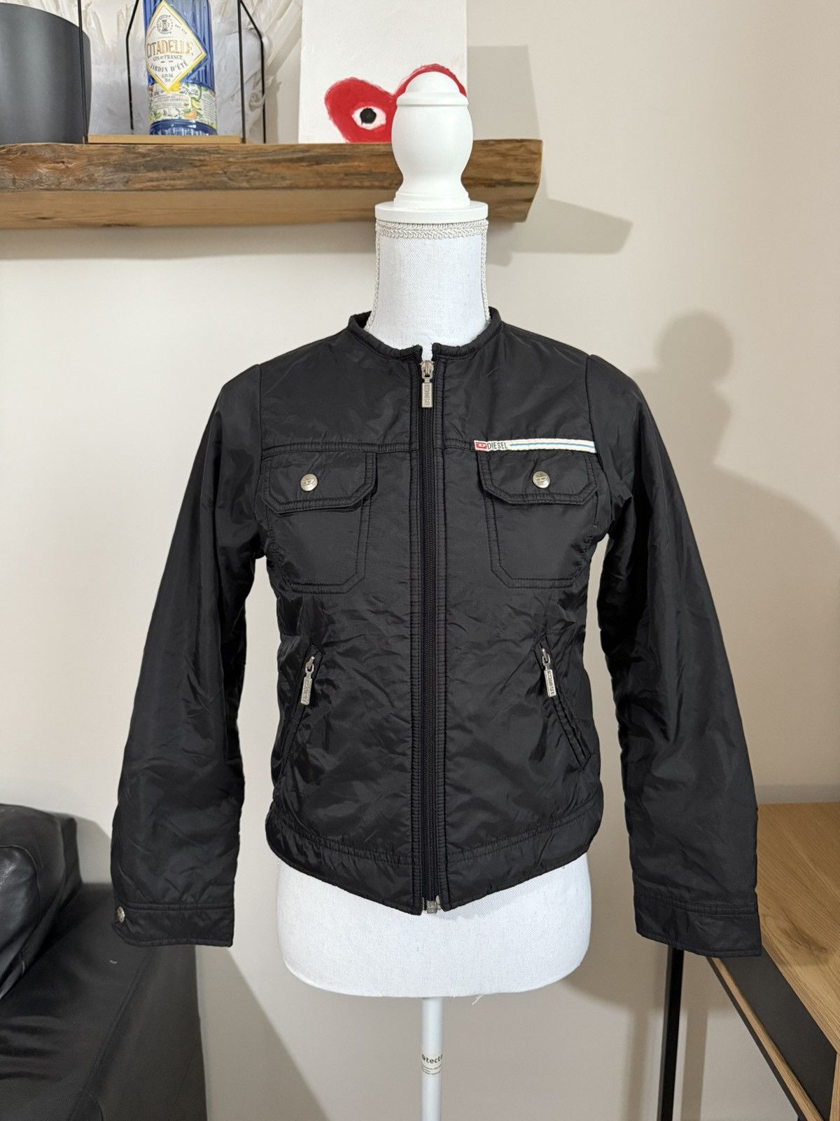 Diesel Diesel Y2K Cropped Black Jacket – Size M (fits XS/S) Size S / US 4 / IT 40 - 1 Thumbnail