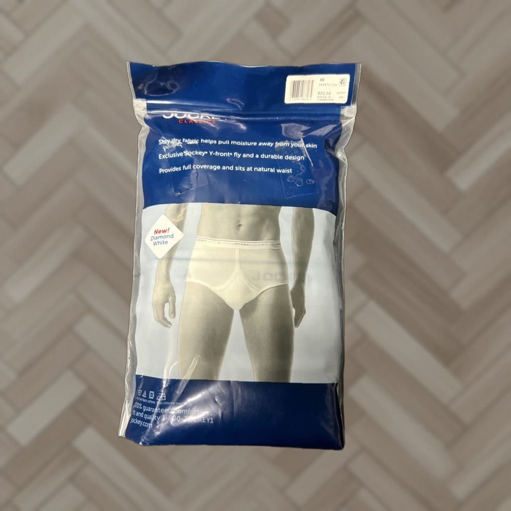 Jockey Jockey Men's Underwear Classic Brief 2 Pack NIP NEW 48 Whit 100% cotton Mens 9972 Classic Size US 32 / EU 48 - 1 Thumbnail