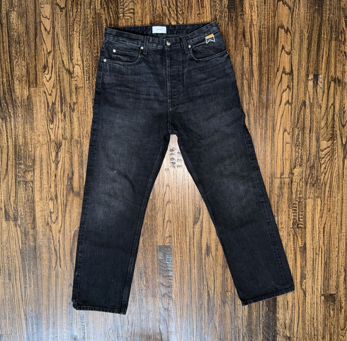 Rhude Rhude 90s Classic Black Wash Vintage Denim Designer Jeans 33 Size US 33 - 2 Thumbnail