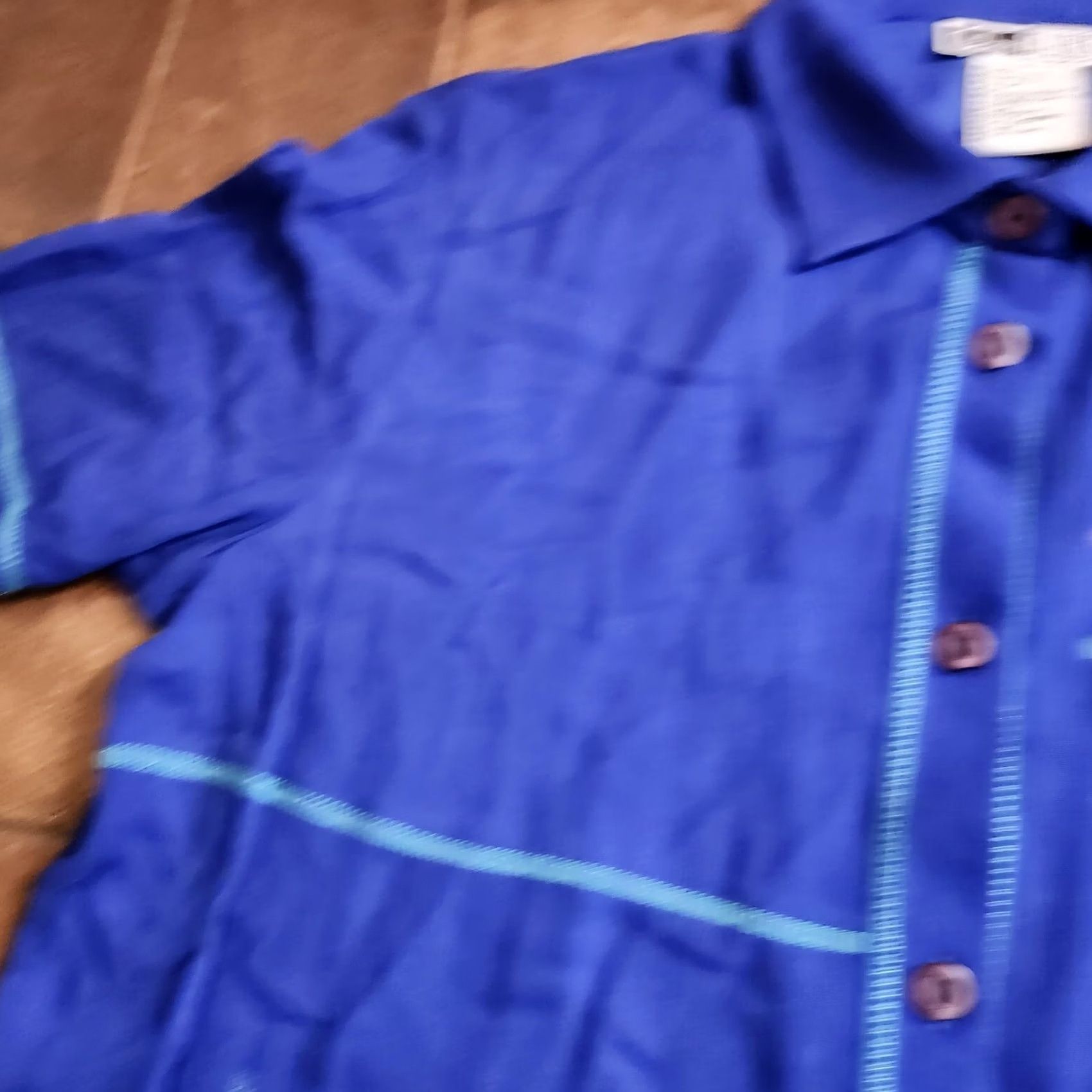 Vintage Dena Lauren Women's Blue Floral Button-Up Shirt - L - NWT Size L / US 10 / IT 46 - 5 Thumbnail