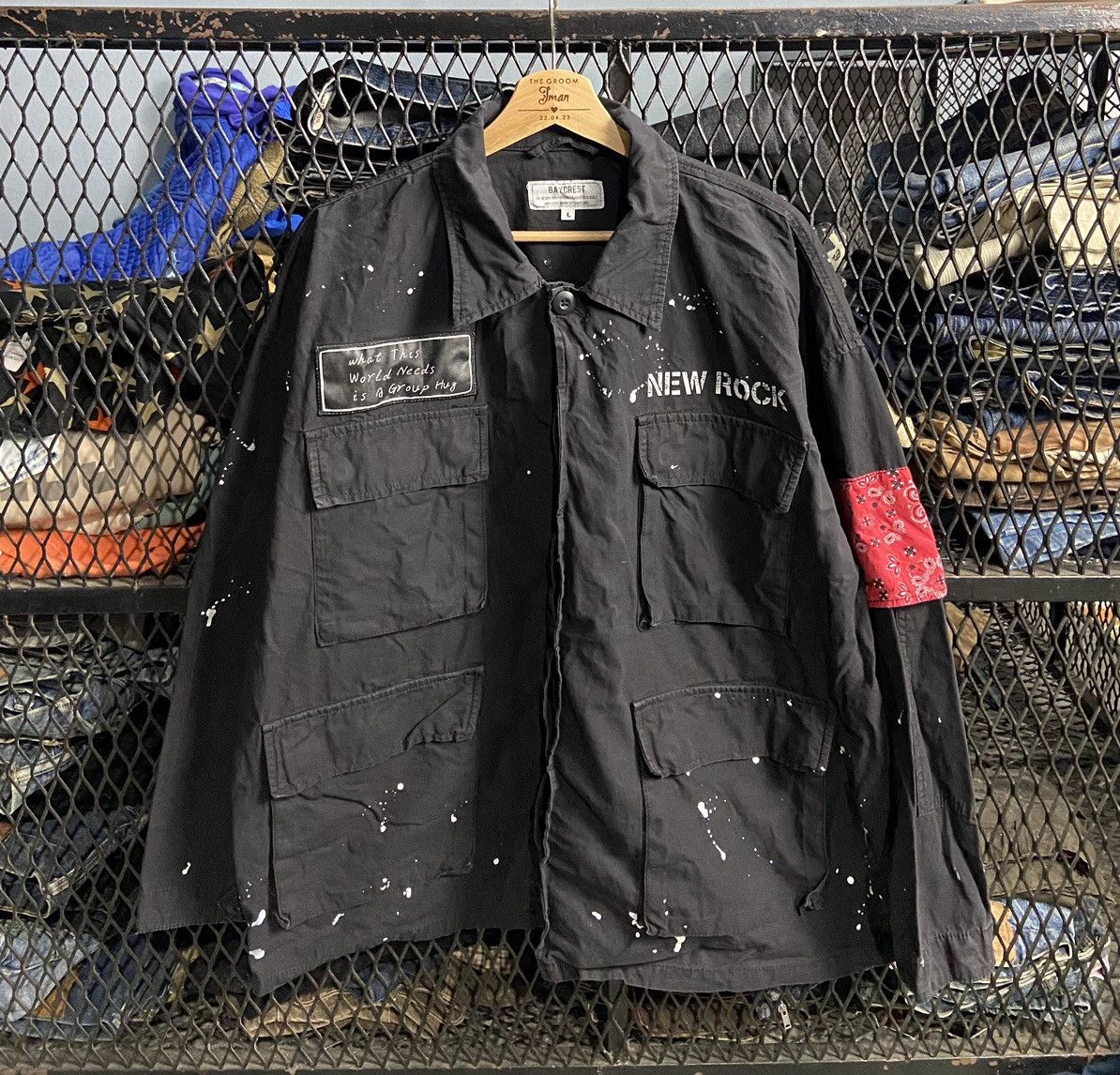 If Six Was Nine × Le Grande Bleu (L.G.B.) × Other Rare Hand Painted Baycrest Oi! Oi! Military Jacket Size US L / EU 52-54 / 3 - 1 Thumbnail