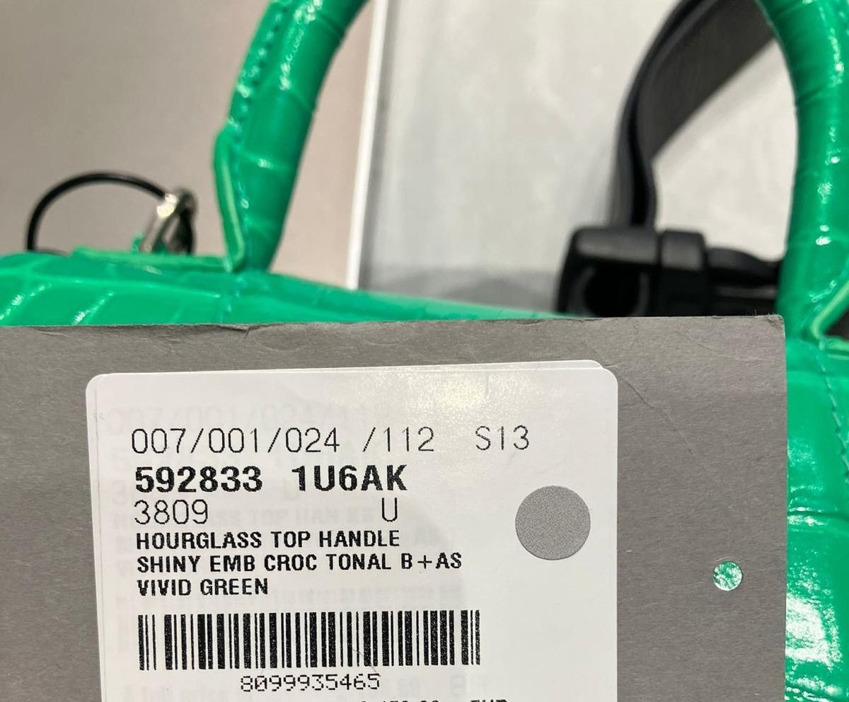 Balenciaga o1la1rc1a1024 Size: OS / Hourglass Top Handle Bag in Green Size ONE SIZE - 4 Thumbnail