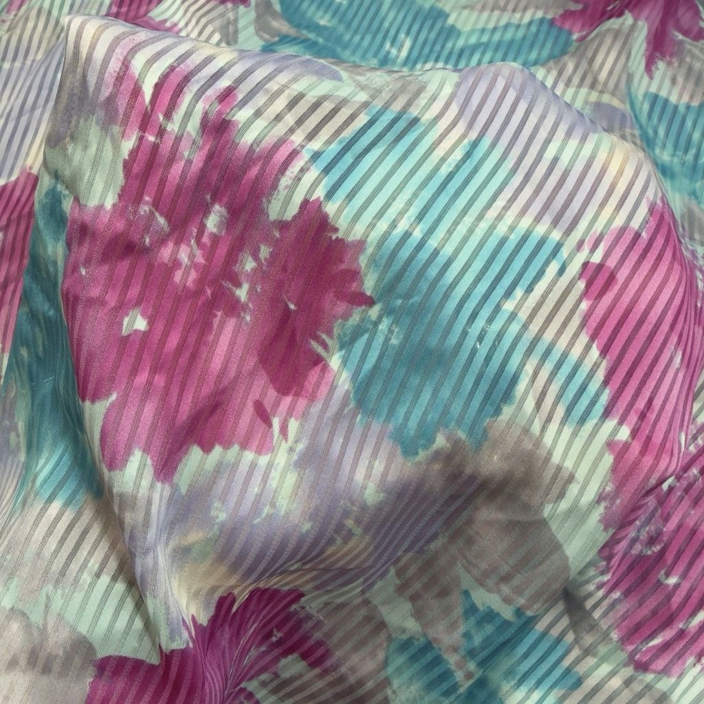 Vintage VTG 80s NEW Filaments Medium Semi-Sheer Blouse Bright Floral Size M / US 6-8 / IT 42-44 - 7 Thumbnail